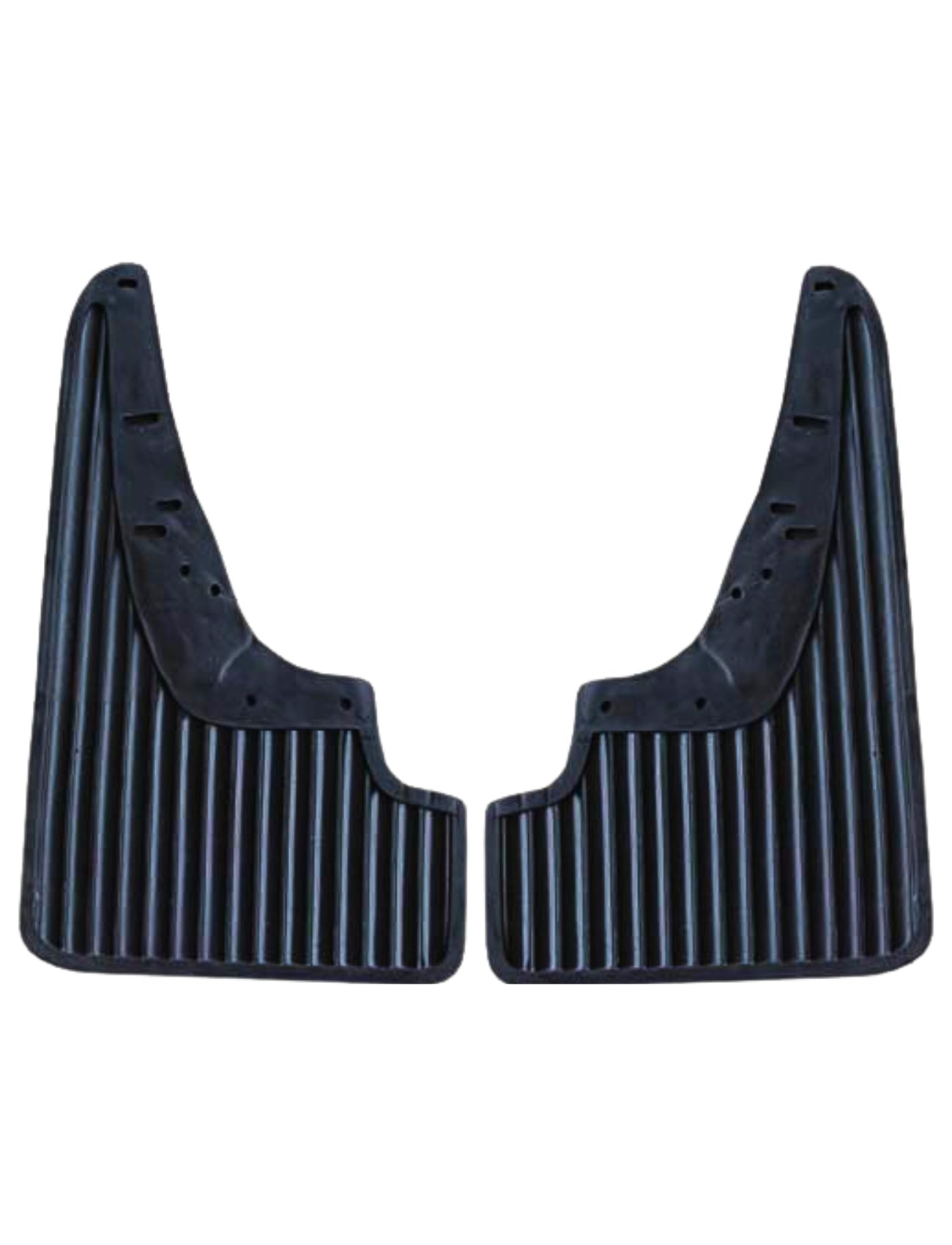 Two Sunland-Protection MUD FLAPS - WIDE, heavy-duty with a ribbed texture, designed for vehicle rear wheels, are side by side on a white background.