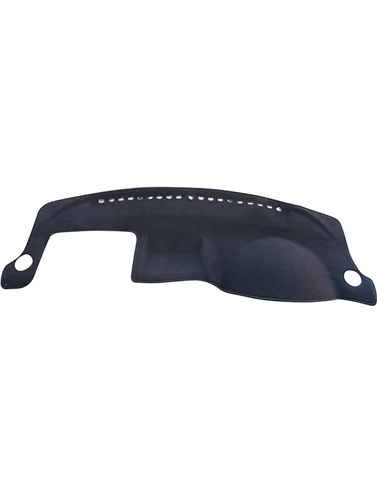 The Sunland-Protection Kia Sportage Dash Mat is elegantly designed with a sleek finish and vent holes along the top to keep your vehicle cool, including two circular mounting points on each side for easy attachment.