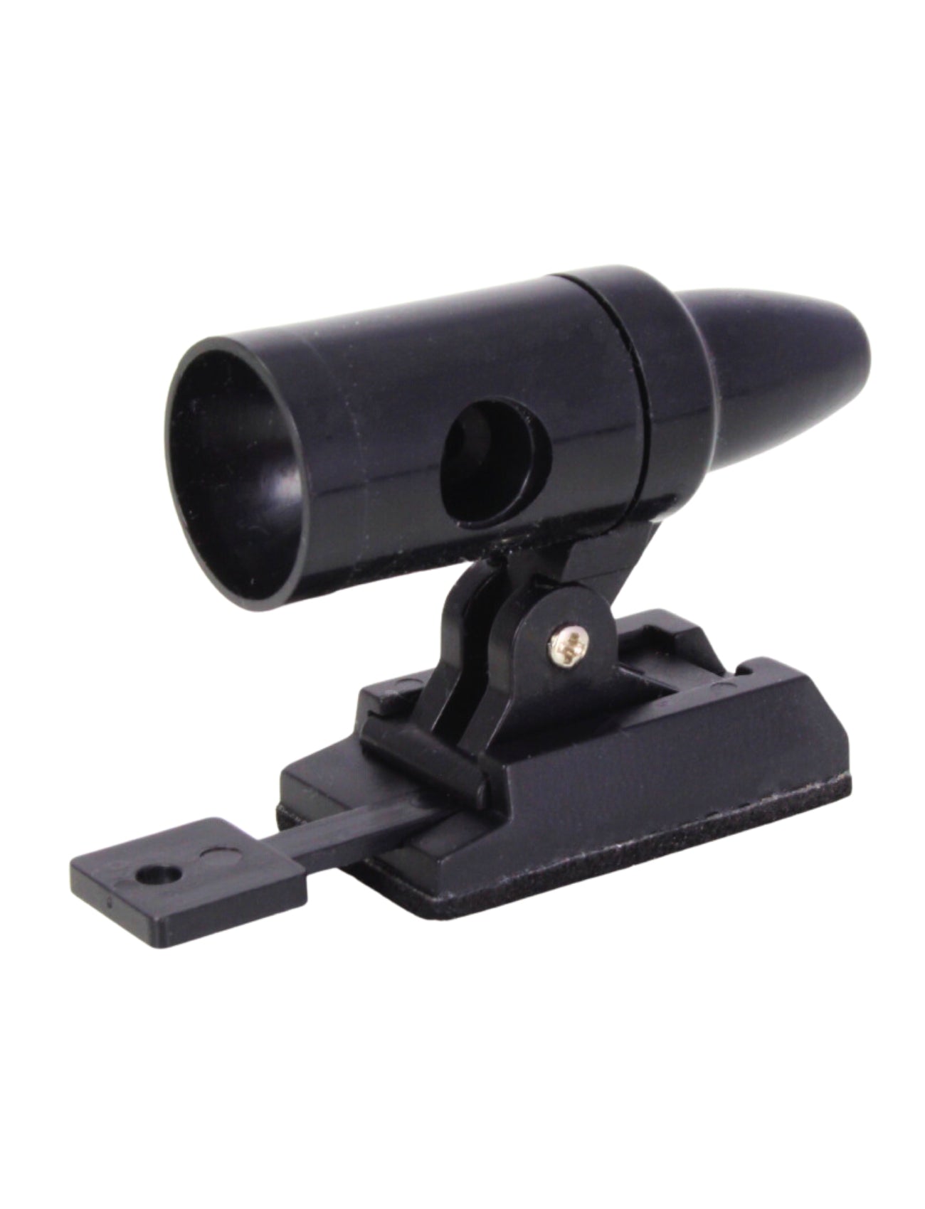 The Sunland-Protection Roo Repeller is an effective kangaroo deterrent with a black, flat-base design. It features a cylindrical body with a rounded narrow end and side hole, mounted on an adjustable bracket to suit various animal deterrent needs. Available in a 4-pack.