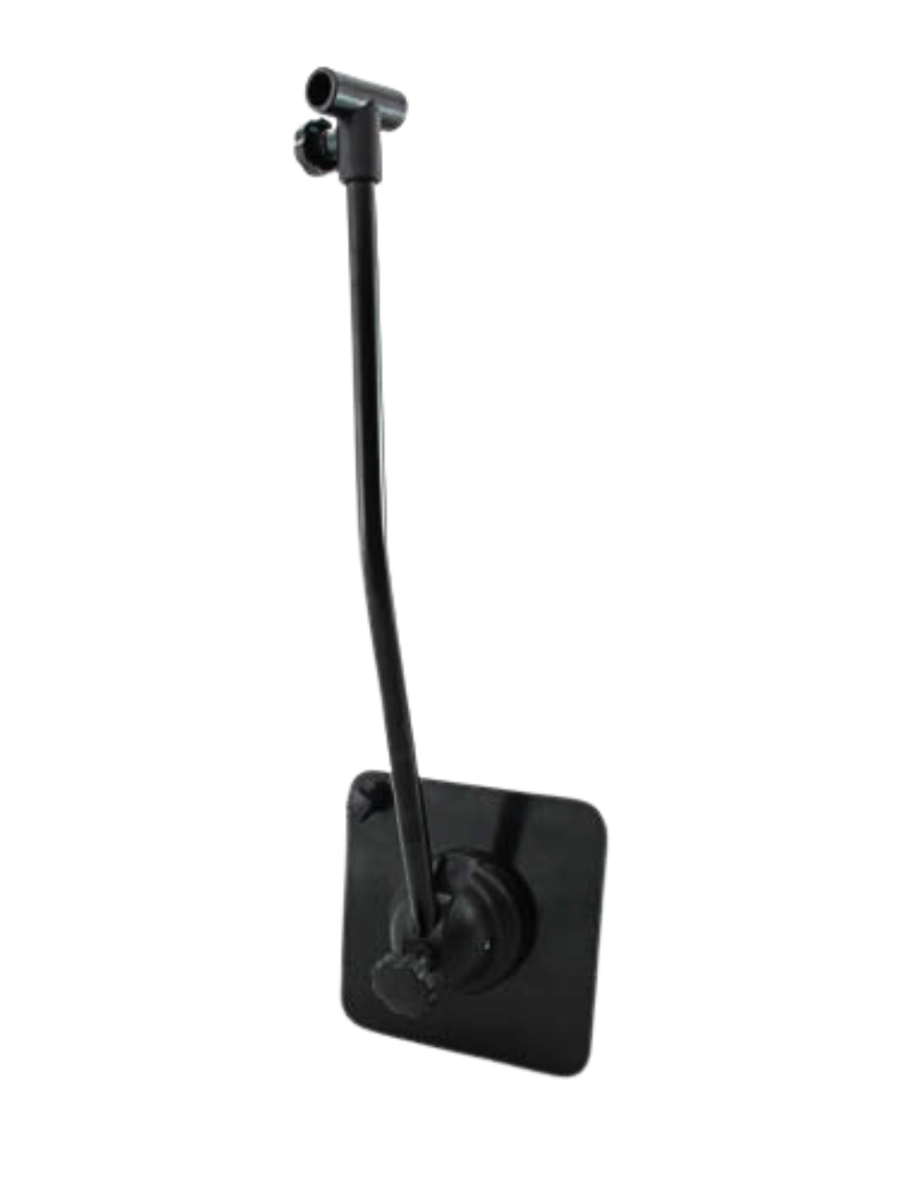 The Sunland-Protection MIRROR BRACE ARM W/MAGNET SUITS MH3007 is a black, adjustable dashboard mount with a strong arm and suction cup base. Its long, flexible neck securely holds devices for hands-free driving. The square base ensures stability on any road adventure.
