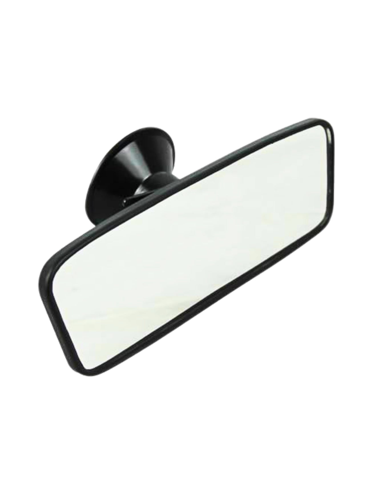 Sunland-Protection's MIRROR REAR VIEW SUCTION TYPE features a sleek black frame, rectangular design, and suction cup attachment, set against a plain white background with a slight angle.