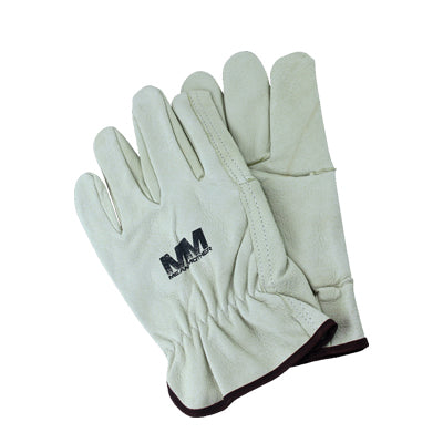 Mean Mother 4x4's Leather Gloves provide excellent hand protection, combining style and practicality. Crafted from premium grain leather in light beige with dark cuff trim, they feature the "MM" logo on the back.
