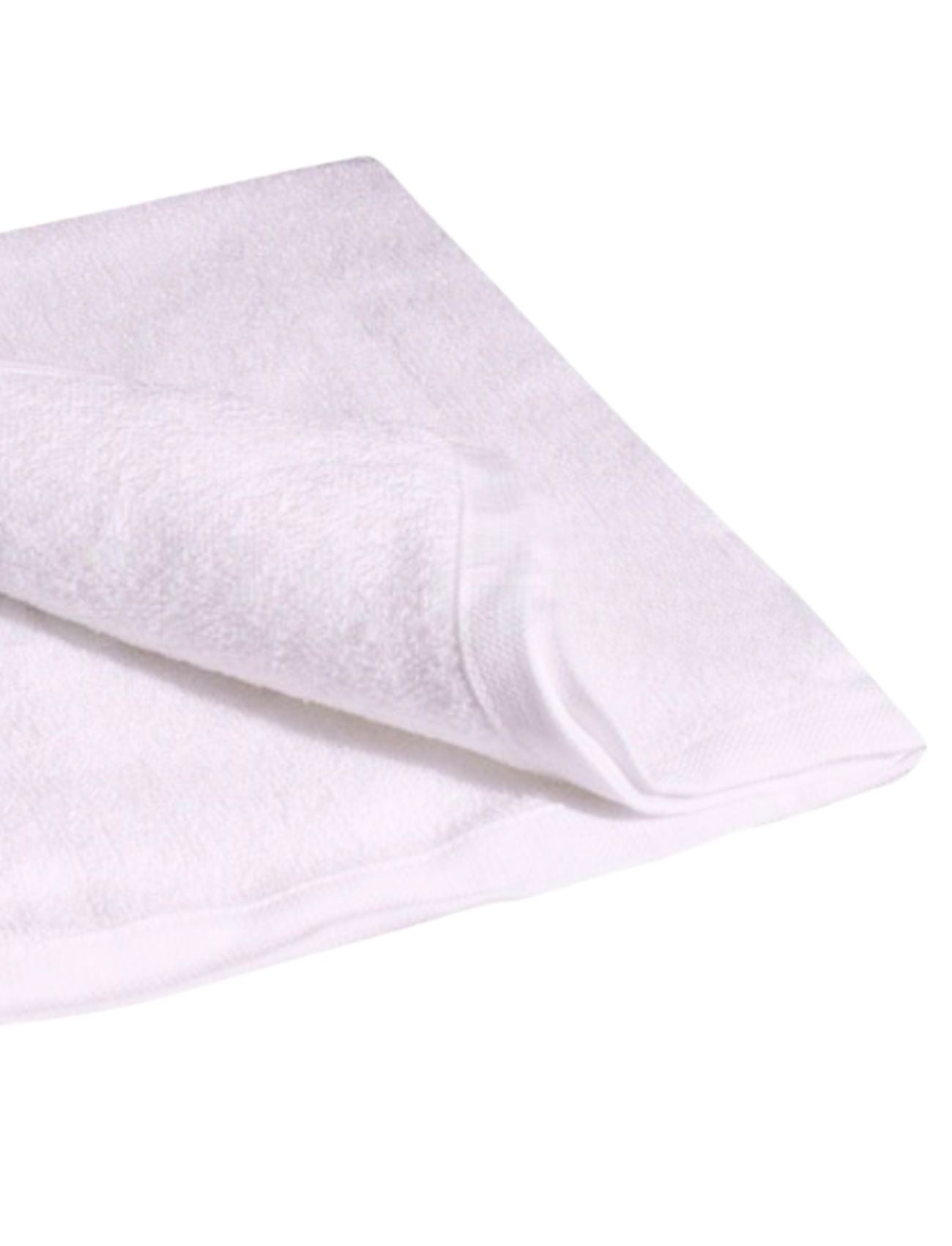 A close-up shows a folded white Sunland-Protection Polishing Cloth (2pc, 40x48cm/60G/M2) against a plain background. Its scratch-free, soft texture and absorbent loops are clearly visible.