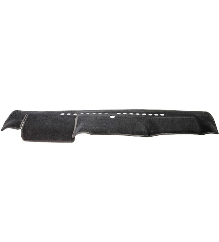 The Sunland-Protection Dash Mat (Toyota Landcruiser 70 Series | T94S01), shown flat on a white background with cutouts for vents and sensors, reduces windscreen fogging and maintains vehicle resale value, offering both style and functionality.