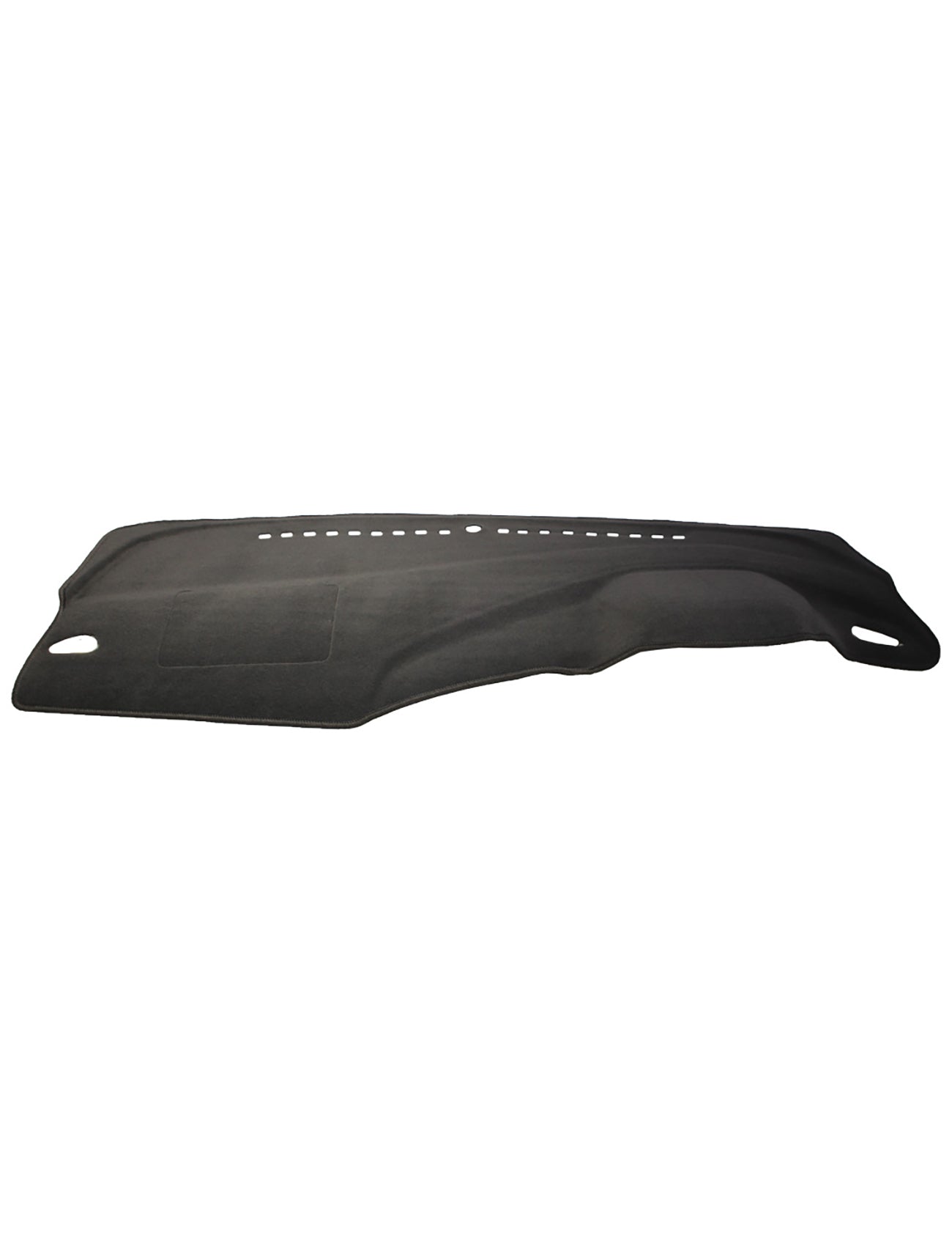 The Sunland-Protection MG MG5 Dash Mat, in black, features precise cutouts for air vents and controls, providing superior Vehicle Dash Protection. It shields against sun damage while minimizing glare with its soft, textured material for a stylish and functional design.