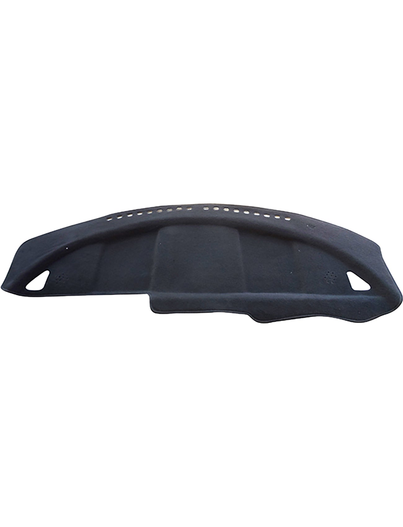 The Sunland-Protection Nissan Murano Dash Mat Z50, in black with side cutouts and a curved design, offers dashboard protection and is shown on a white background.