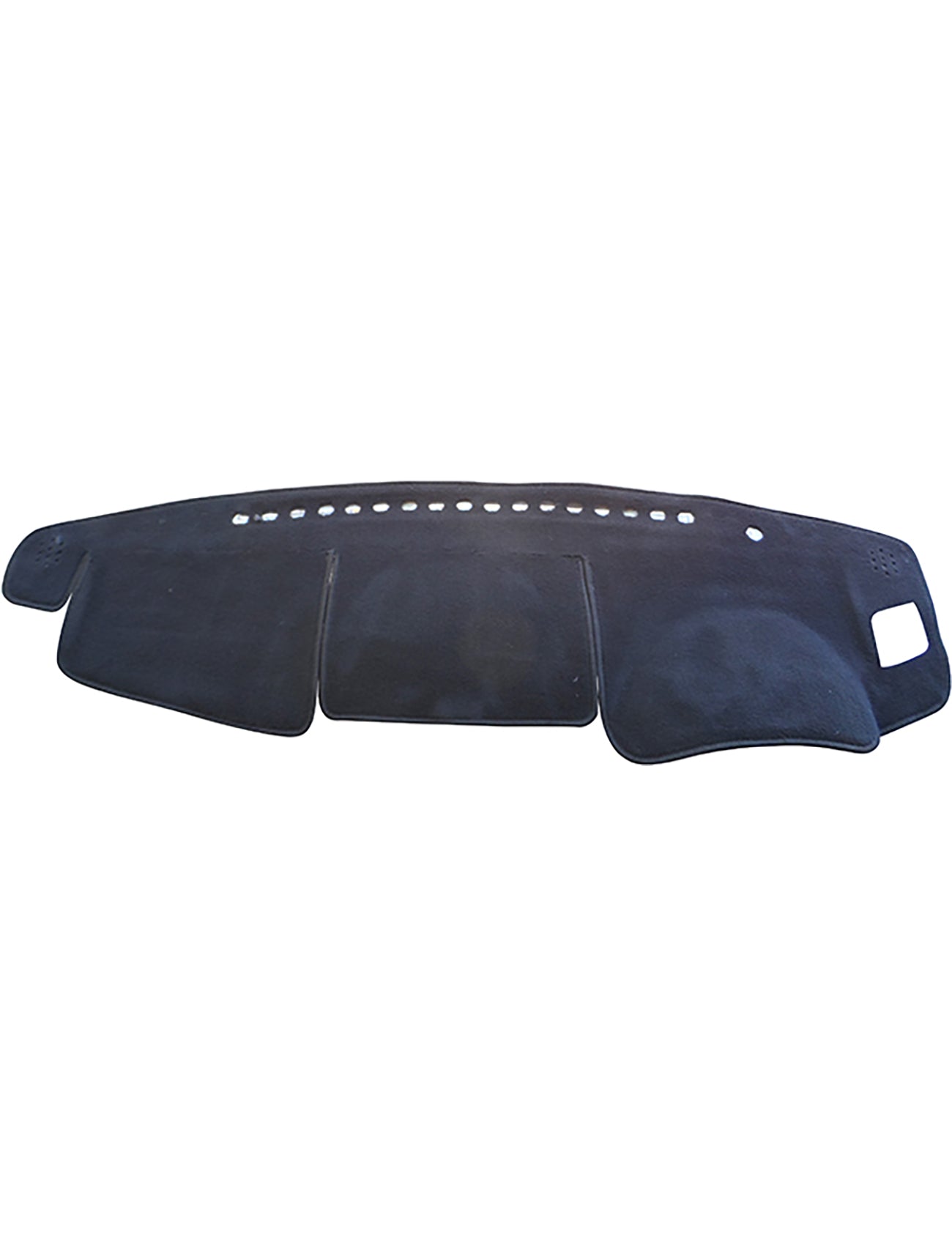 The Sunland-Protection Nissan X Trail Dash Mat is a black, contoured dashboard protector with cutouts and three rectangular flaps, designed for a perfect fit over your vehicle’s dashboard.