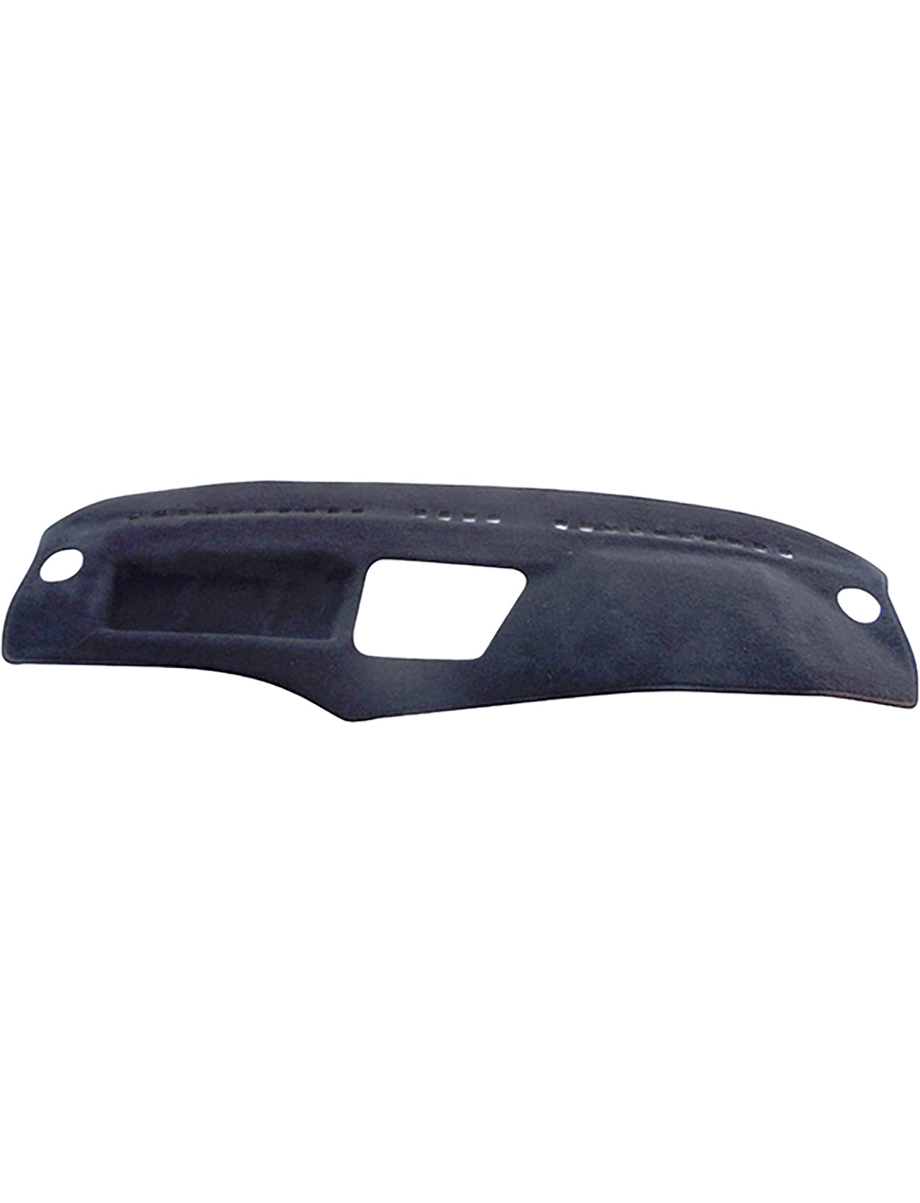 The Sunland-Protection BMW 5 Series Dash Mat is a dark gray dashboard cover with two side circular holes and a center rectangular cutout, designed for airbag safety.