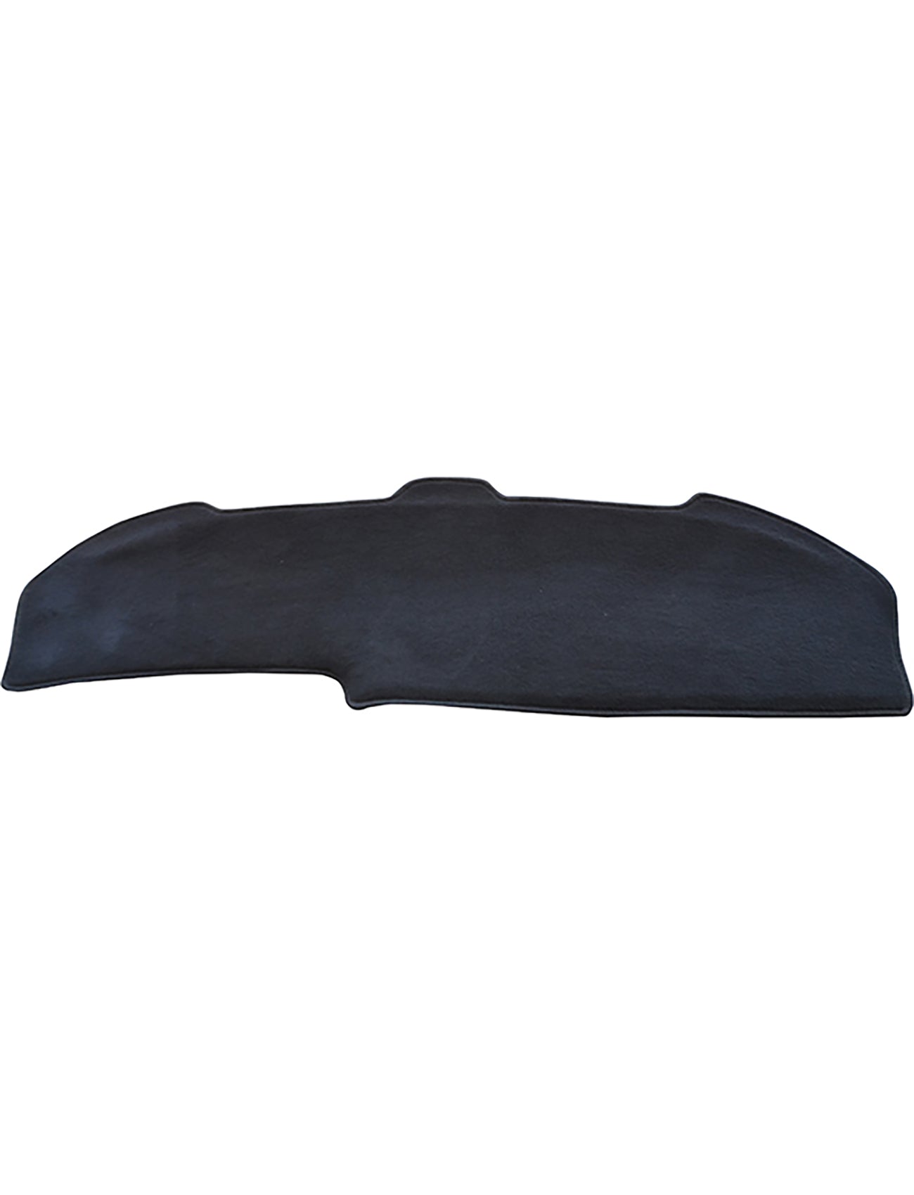 The Sunland Dash Mat Black Suits Ford Capri SA/SC 11/1989-05/1994 All Australian Models - F2101 by Sunland-Protection is a black, contoured dashboard cover tailored to fit perfectly with the shape of your car's dashboard. Featuring a smooth surface and a strategic cutout area near the top edge, it’s designed to accommodate specific parts and enhance air conditioner efficiency for your vehicle.