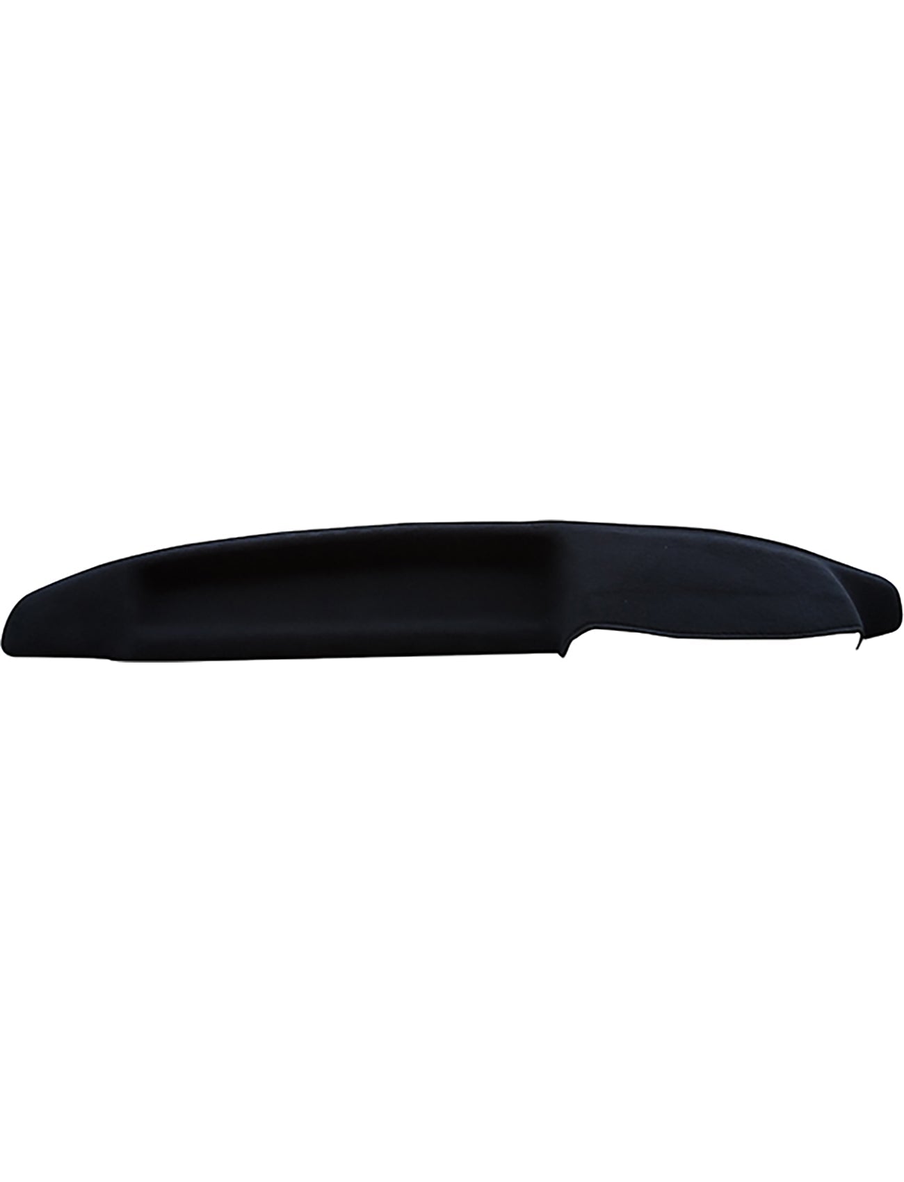 The Sunland-Protection Ford Falcon Dash Mat XH Ute/EL is a black contoured dashboard cover that protects and adds style to your vehicle’s interior, shown on a white background.