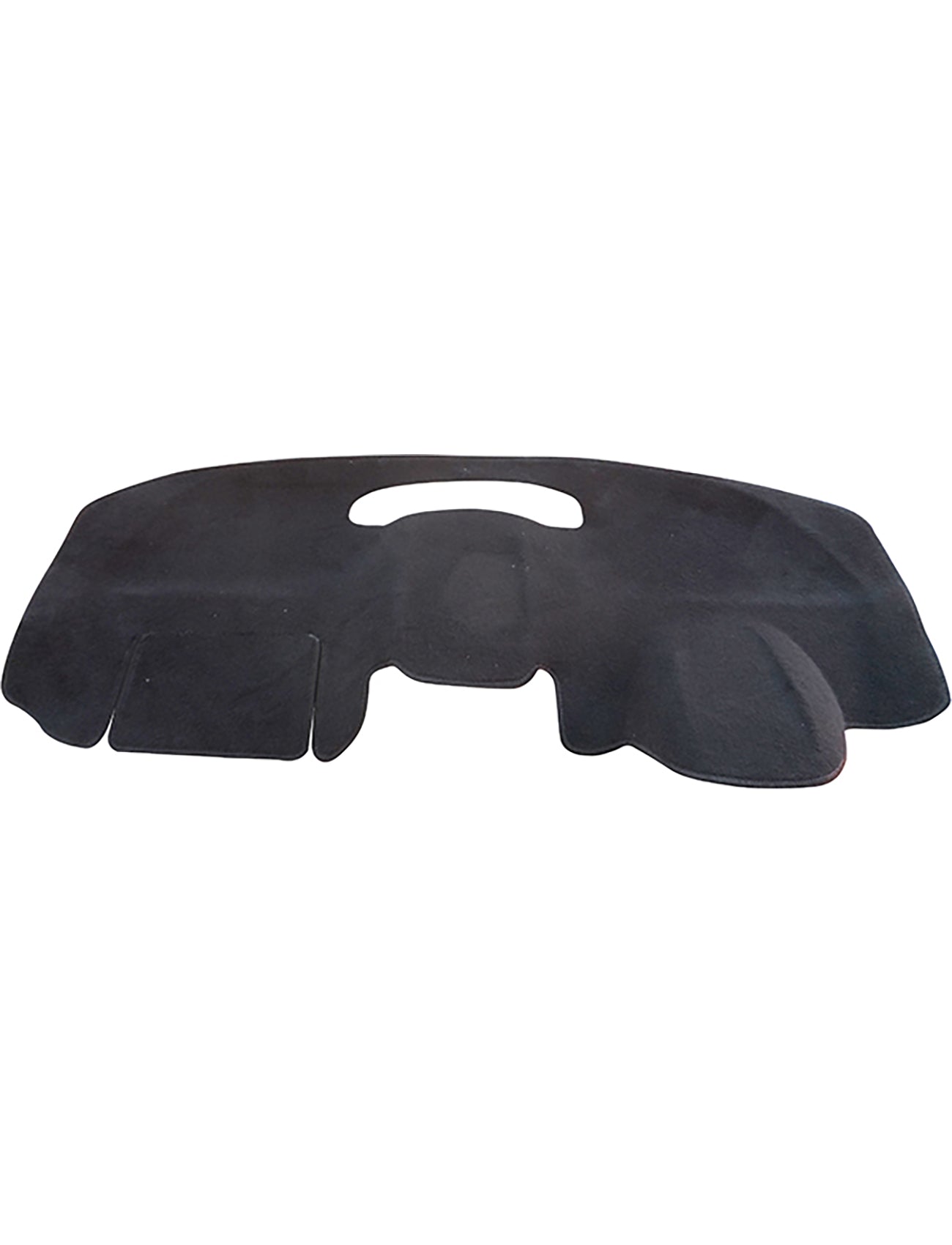 The Sunland-Protection Ford Eco Sport Dash Mat in black features a center vent cutout and textured surface, providing excellent sun protection while fitting seamlessly over the dashboard to keep your vehicle cool and prevent wear and sun damage.