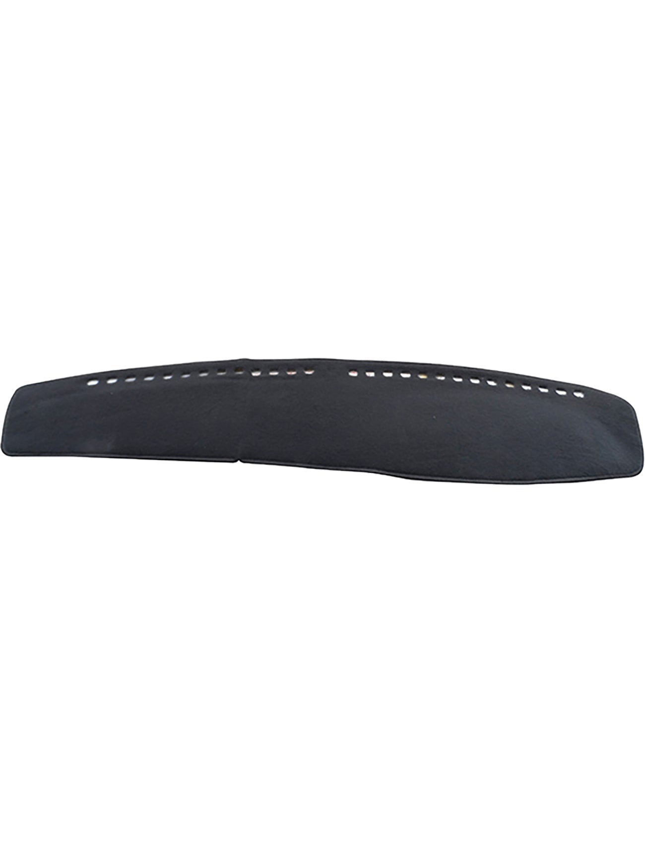 The Sunland-Protection Holden Statesman Dash Mat, black with small rectangular cutouts, is airbag-safe and designed to fit over car dashboards, protecting against sun damage and reducing glare.
