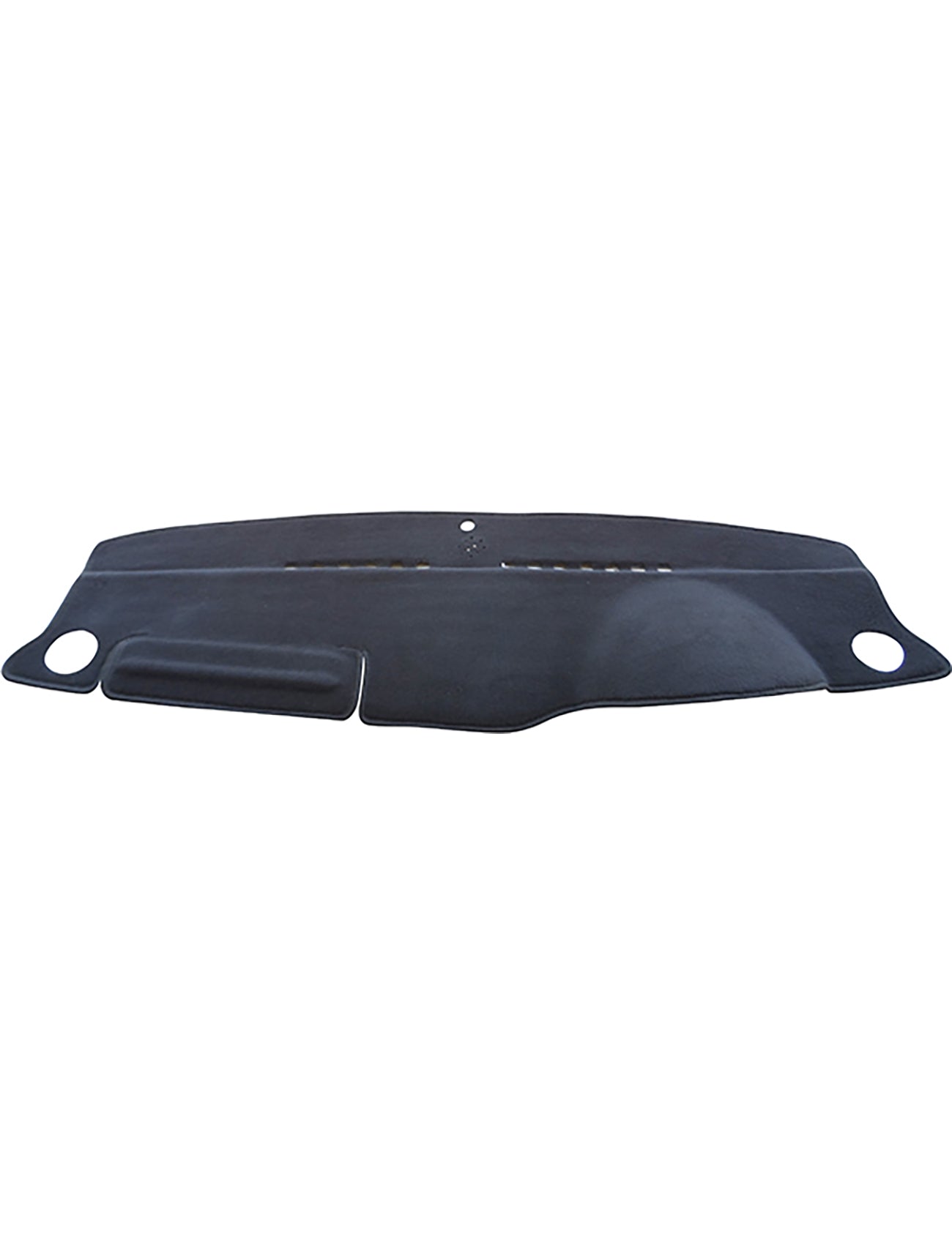 The Sunland-Protection Holden Astra Dash Mat is a sleek, black cover with two circular openings and a raised left section, designed for stylish protection to maintain your vehicle's resale value.
