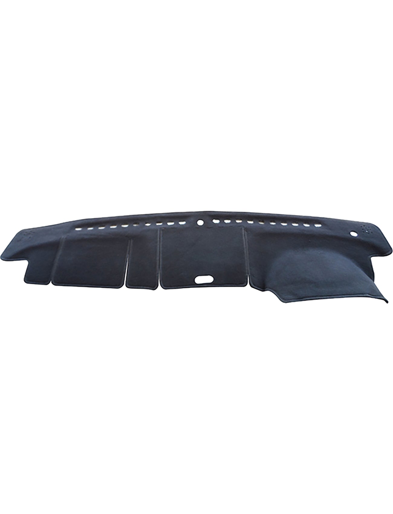 The Sunland-Protection Holden Colorado 7 Dash Mat, in black with vent and display cutouts, is expertly crafted to shield your dashboard from sun damage while keeping the interior cool. It's precisely shaped to ensure a snug fit without blocking functionality, aiding in preserving your car's resale value.