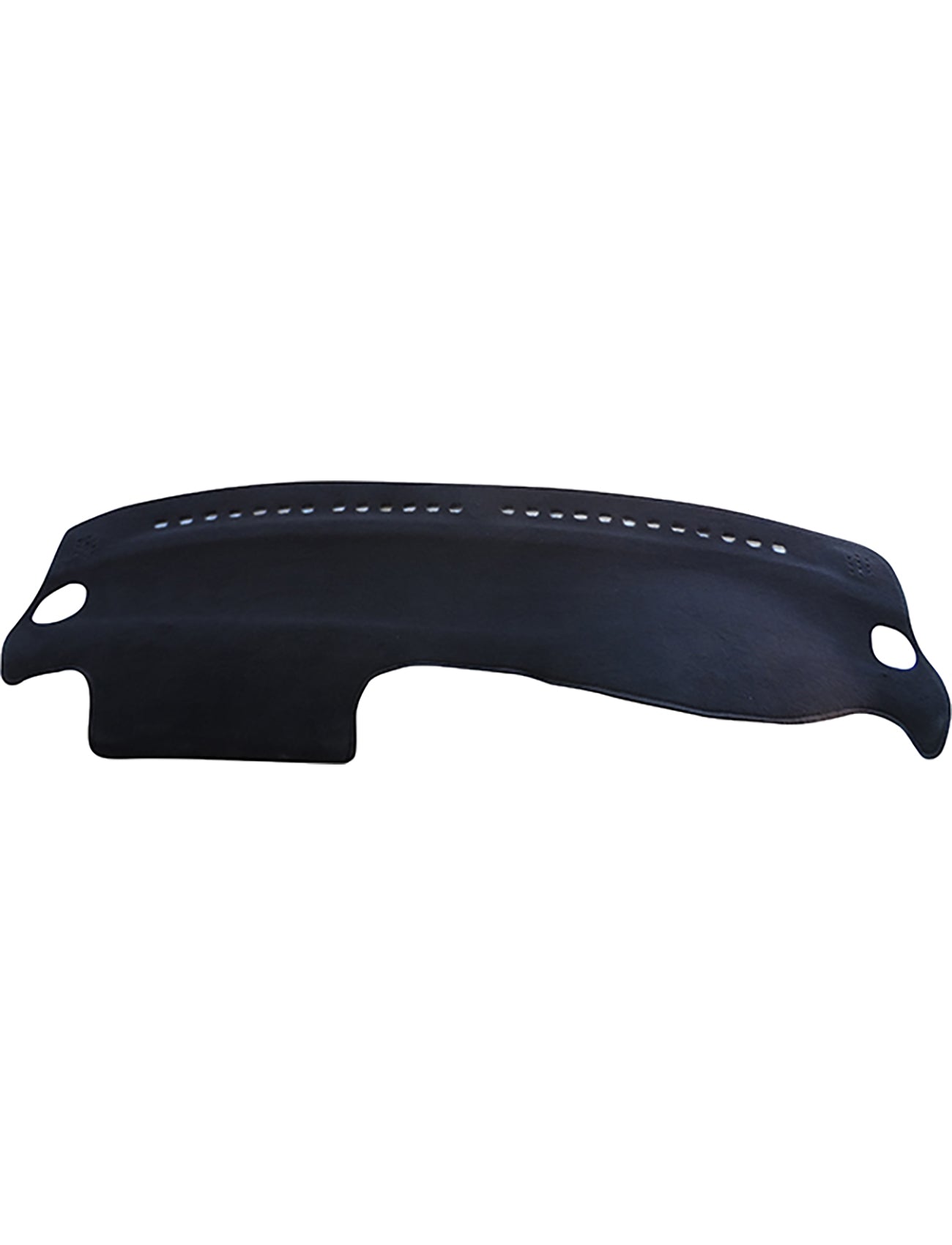 The Sunland-Protection Honda Accord Dash Mat is a black dashboard cover with ventilation holes and side cutouts, designed to fit across the top of your car's dashboard, keeping your vehicle cool while ensuring it remains airbag safe.
