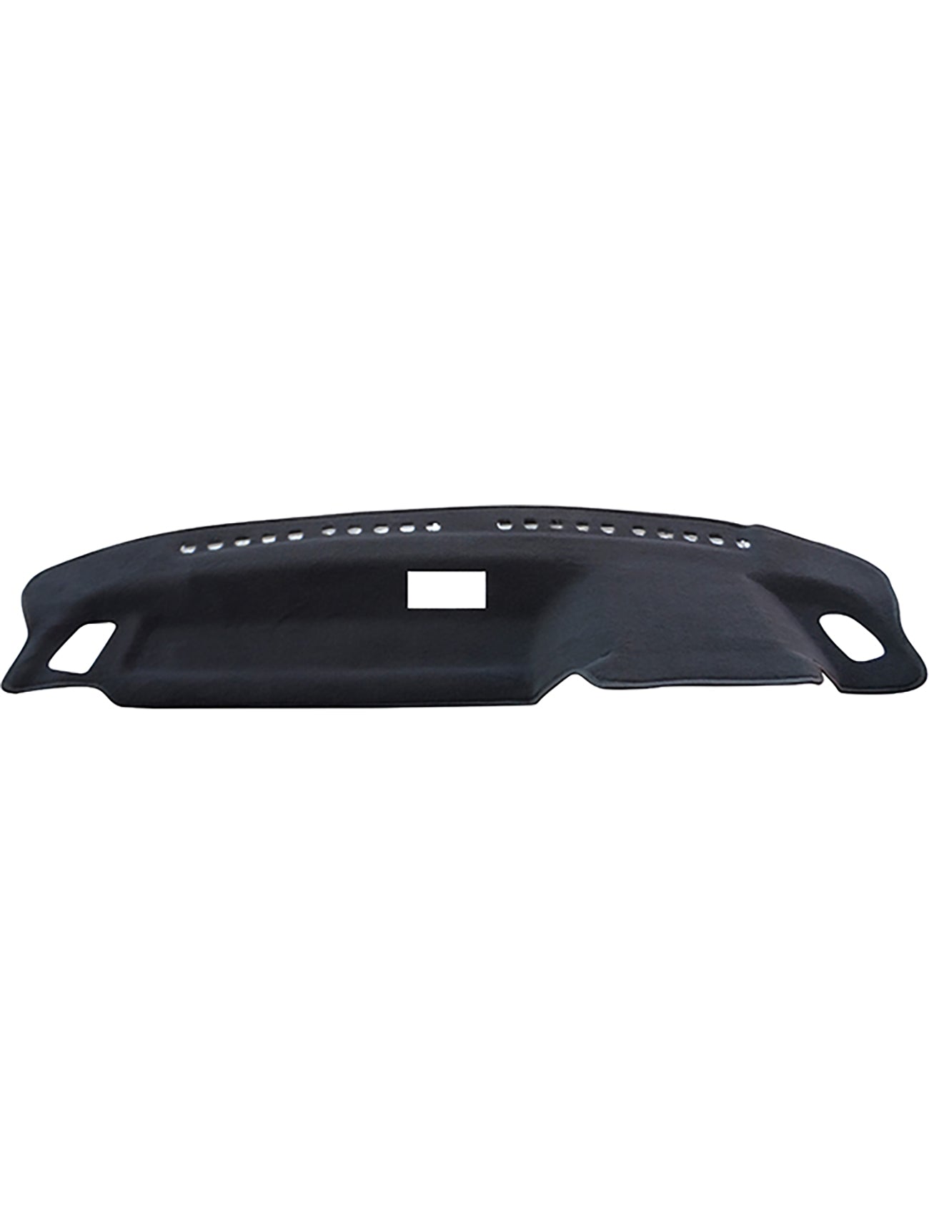 The Sunland-Protection Mitsubishi Lancer CA/CB Dash Mat is a black mat with vent and control cutouts, designed to safeguard and enhance your vehicle's dashboard while keeping it cool.