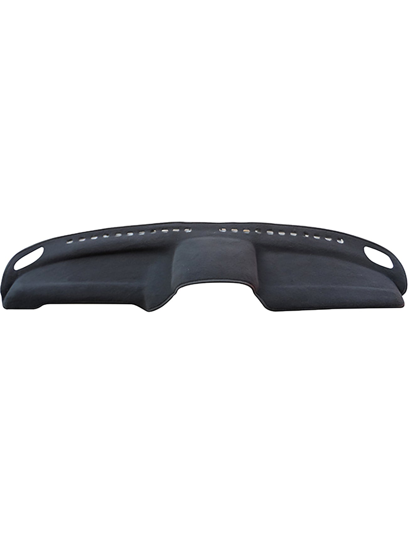 The Sunland-Protection Mitsubishi Triton MK Dash Mat is a black dashboard cover with air vent cutouts and a textured surface, designed for optimal safety as an Air Bag Safe Dash Mat.