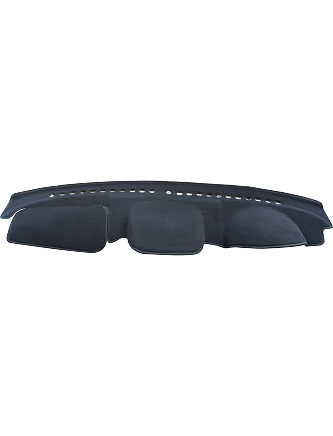 The Sunland-Protection Mitsubishi Triton MN Dash Mat is black and contoured, with top vent holes for airflow, UV protection, and a secure fit to guard your dashboard from sun damage.