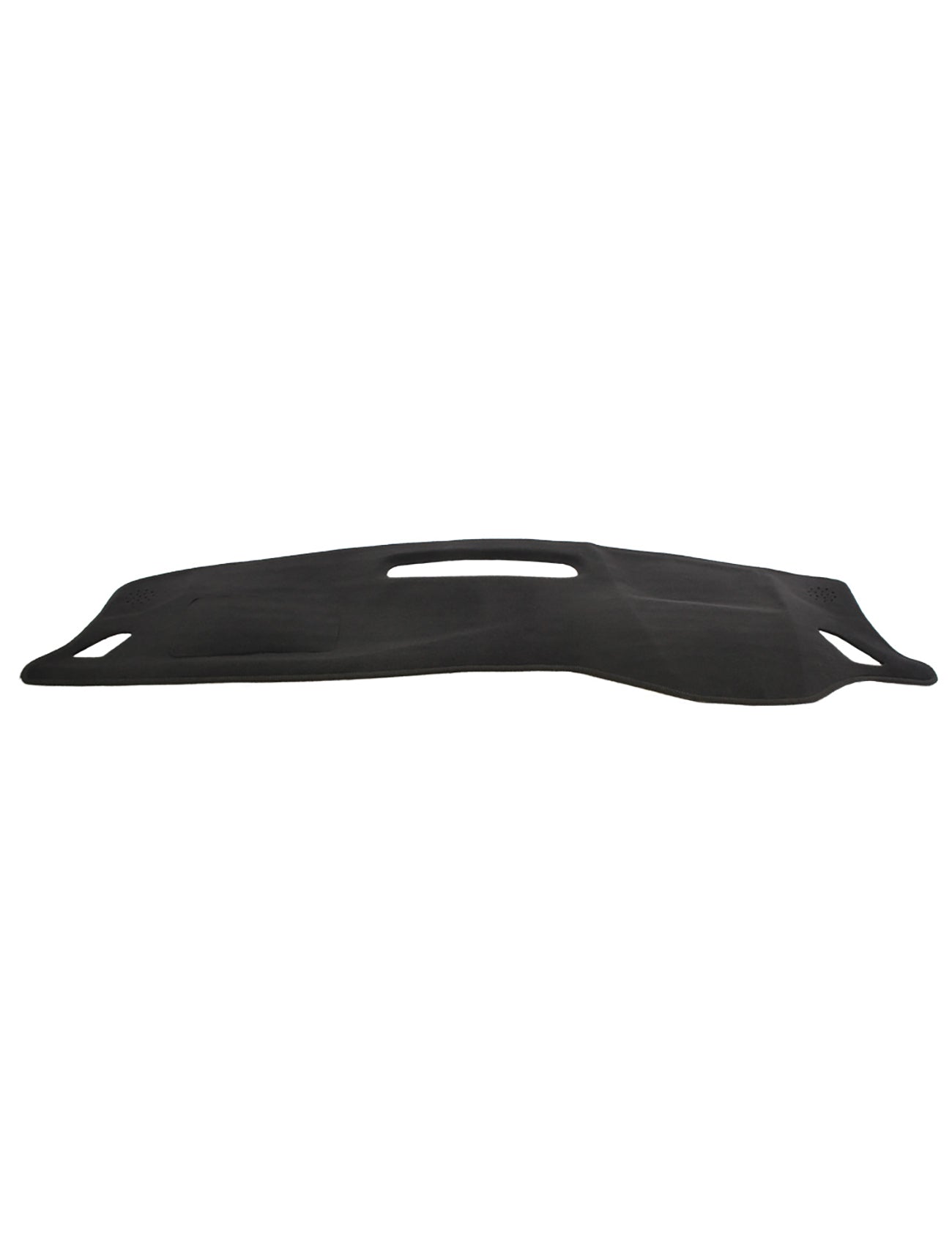The Sunland-Protection Mitsubishi Outlander ZM Dash Mat is a black, contoured dash mat with air vent and center speaker cutouts for glare protection, shown on a white background.