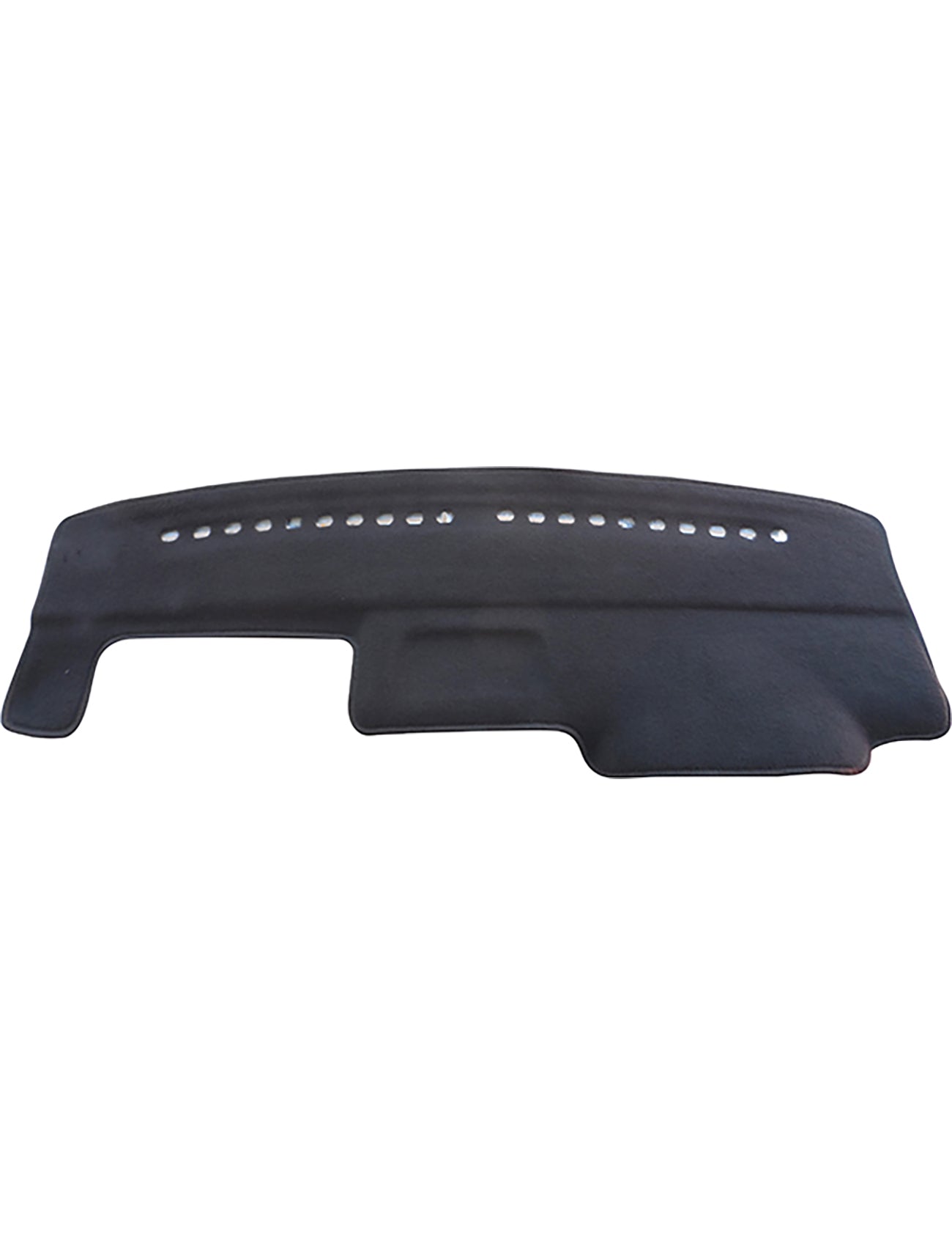 The Sunland-Protection Dash Mat Black Suits Suzuki Jimny SN413/JLX/T4 11/1998-02/2005 All Models - S1501, is a dashboard cover featuring precise cutouts for air vents, ensuring airbag safety while providing protection and reducing glare on your car's dashboard.