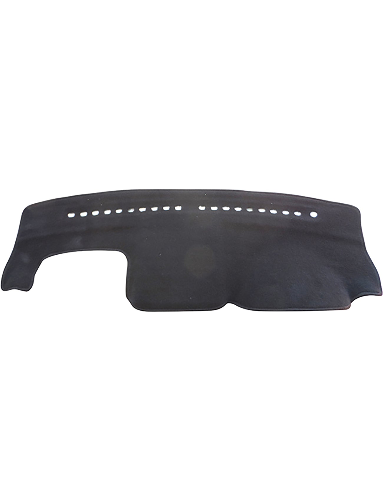 The Sunland-Protection Dash Mat, black and designed to fit Suzuki Jimny SN413/T6 models from 02/2005 to 12/2017, adds a stylish touch to your vehicle with air vent cutouts and a curved design while safeguarding your dashboard.