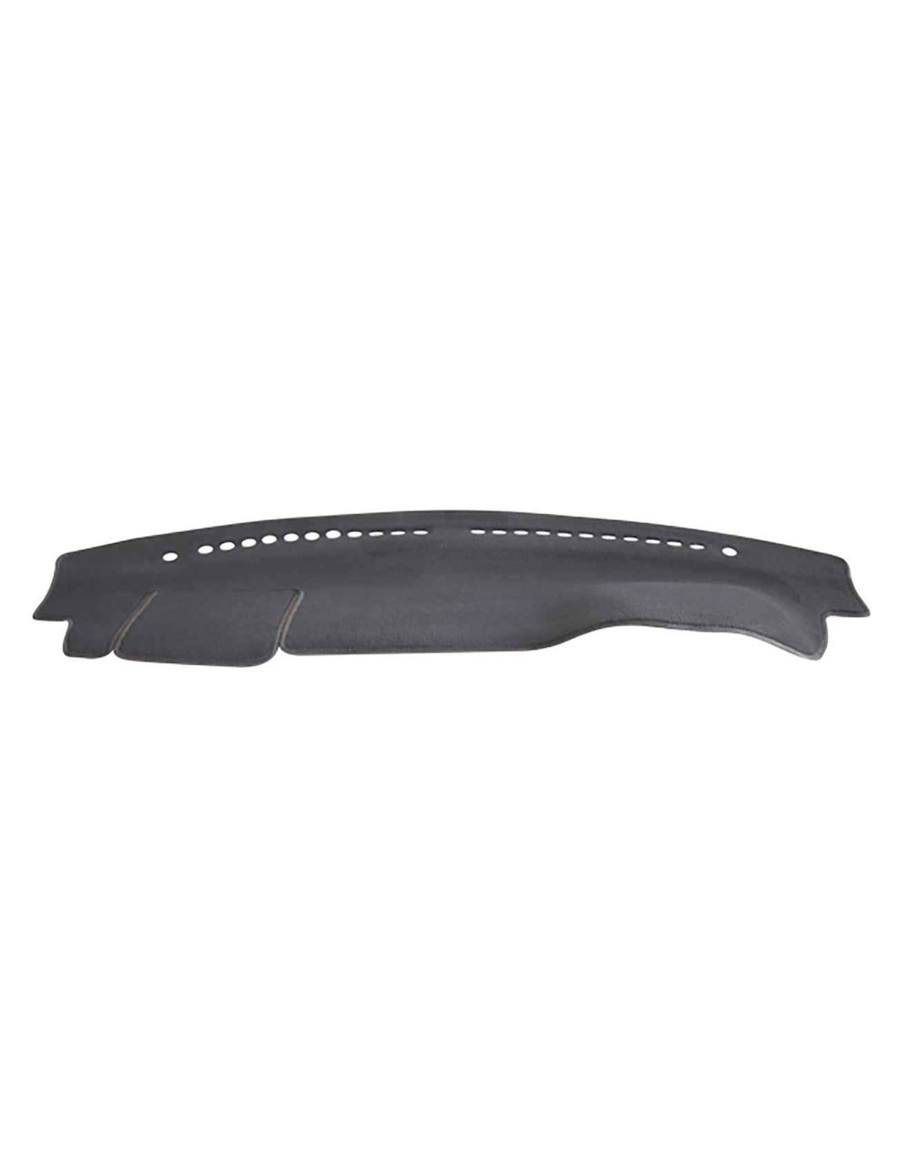 The Sunland-Protection Dash Mat, in black, is specifically designed to fit all Suzuki Baleno EW GL Hatchback models from 04/2016 onwards (model S4201). It features perforated circles along the top edge for an Air Bag Safe design. Crafted for a smooth texture and rounded edges, this dash mat seamlessly integrates with your vehicle's dashboard to protect its resale value.