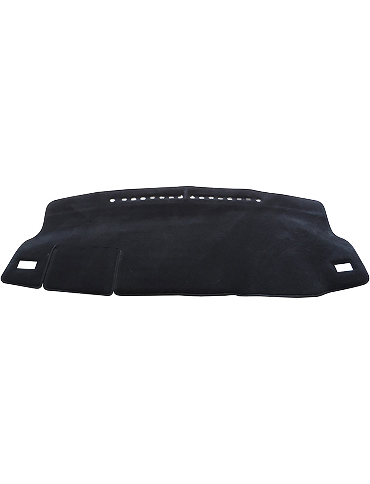The Sunland-Protection Dash Mat, specifically designed to fit Toyota Corolla Hatch Models ZVW182R from 10/2012 to 08/2018, is a black mat featuring contour cutouts for air vents and controls. It offers sun protection and reduces glare on the dashboard while being safe for airbags.