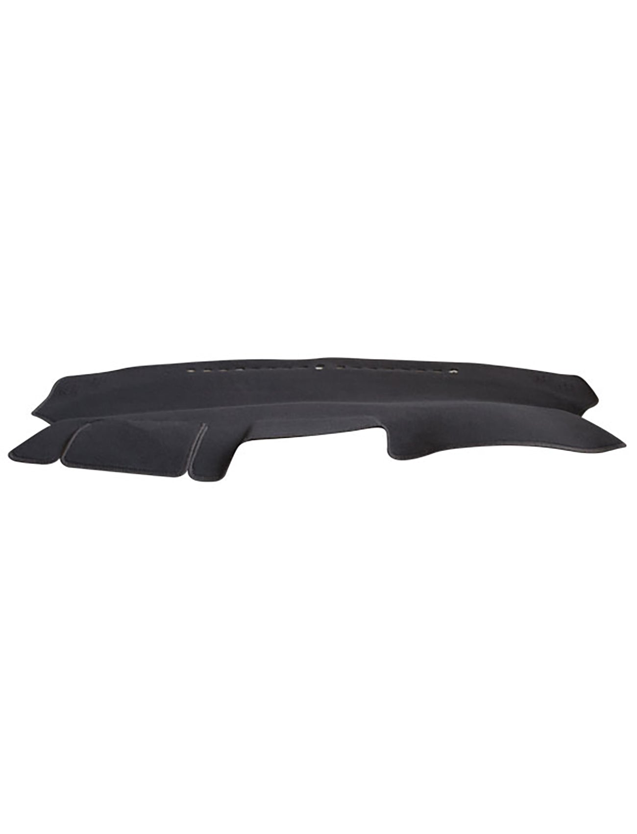 The Sunland-Protection Dash Mat Black Suits Toyota C-HR NGX10R/50R 12/2016-09/2023> All Models - T11201 is a stylish, black, curved dashboard cover designed with smooth texture and precise cutouts for vents and controls. It effectively reduces glare while preserving your vehicle's resale value, keeping your ride cool and fashionable.