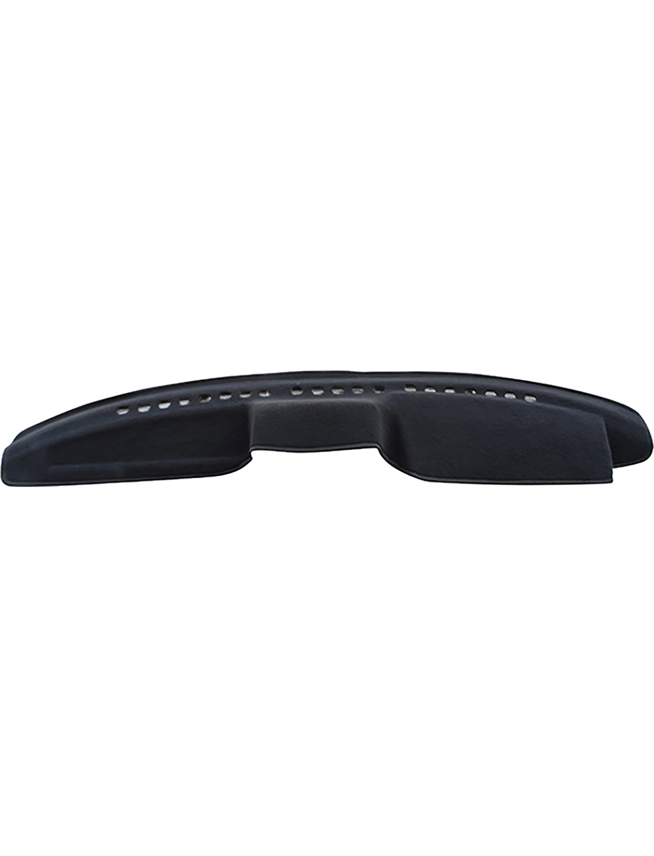 The Sunland-Protection Toyota Hilux Dash Mat is a black cover with air vent cutouts and a textured surface. It is Air Bag Safe and shields the dashboard from sunlight and dust, helping keep the vehicle cool while ensuring a tidy look.