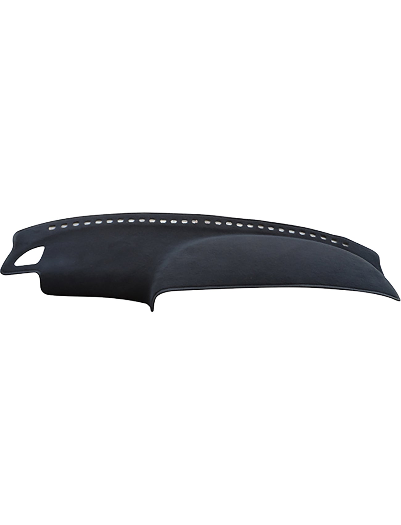 The Sunland-Protection Dash Mat, designed specifically for the Toyota Cressida MX83 (08/1988-08/1993), is displayed against a white background. Tailored to fit all sedan models, this black dash mat features a perforated design for ventilation and includes a cutout for the driver-side vent to ensure optimal sun protection and keep your vehicle cool.