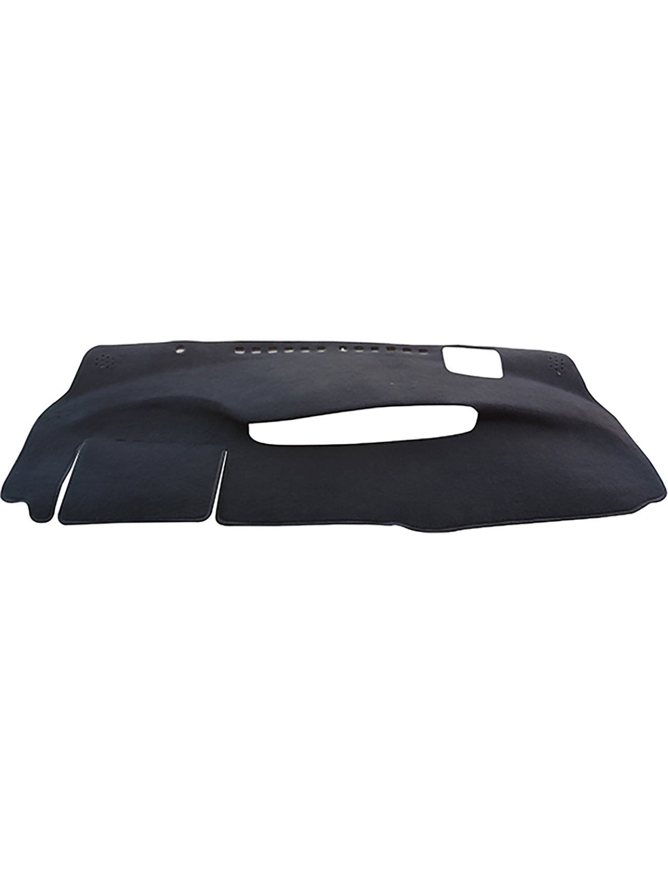 Introducing the Sunland-Protection Dash Mat in Black, specifically designed to fit Toyota Prius ZVW30R models from 07/2009 to 01/2012. This dashboard cover mat is expertly crafted with custom shapes including cutouts for vents and controls, offering protection against sun damage while enhancing air conditioner efficiency by reducing glare.