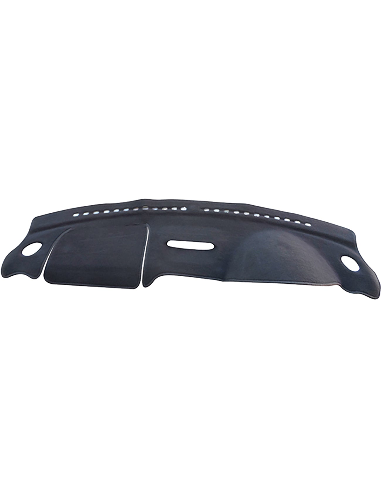 The Sunland-Protection Dash Mat Black, tailored for Subaru Impreza LX/GX/WRX from October 2000 to February 2008 with a passenger airbag, features a center cutout and small ventilation holes along the top edge to ensure airbag safety while preserving your vehicle's resale value.