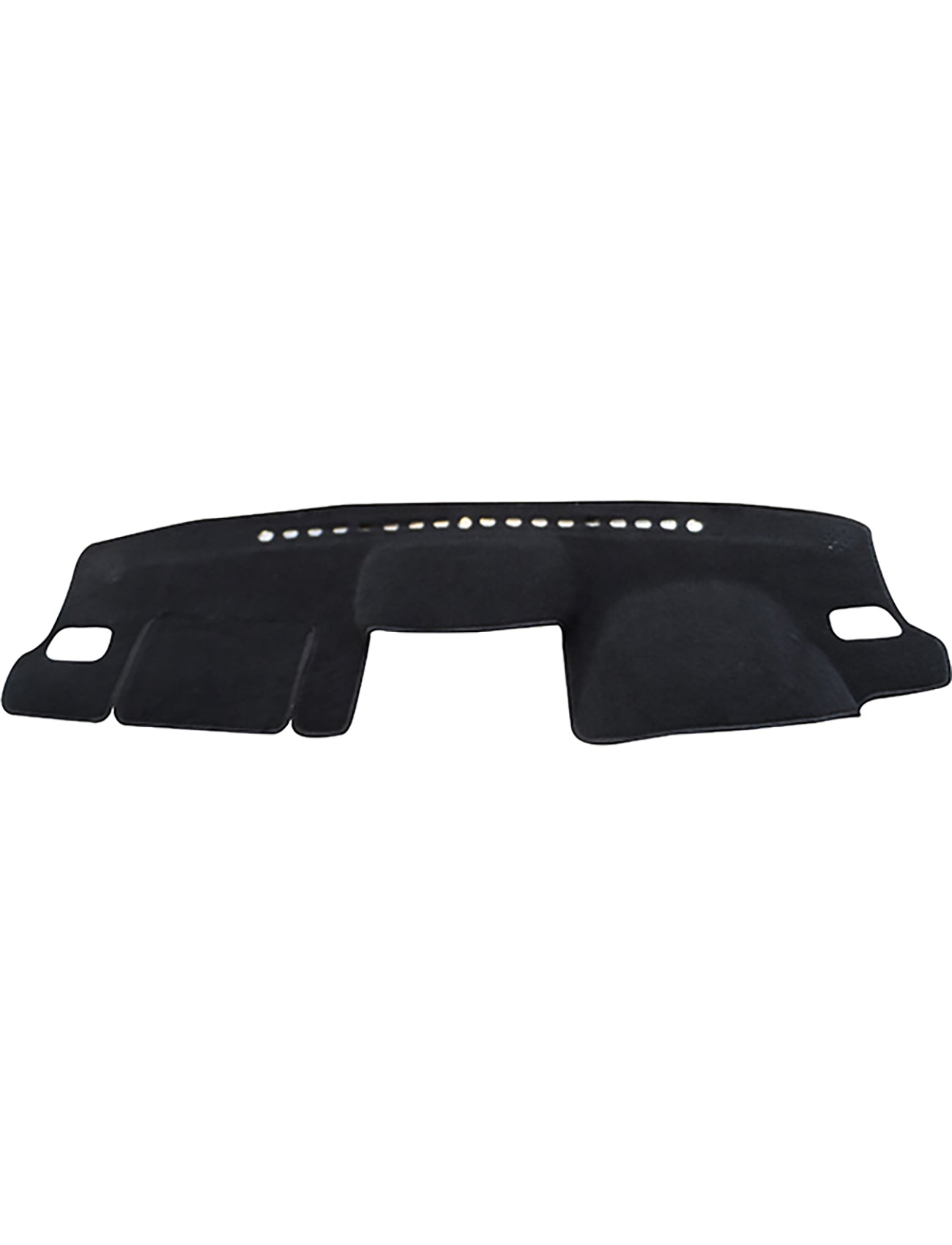 Sunland Dash Mat Black, designed for Subaru Impreza G4 models from December 2011 to October 2016, features cutouts for vents and other components. Its curved, textured surface with small circular holes near the top helps reduce glare while protecting the vehicle's resale value.