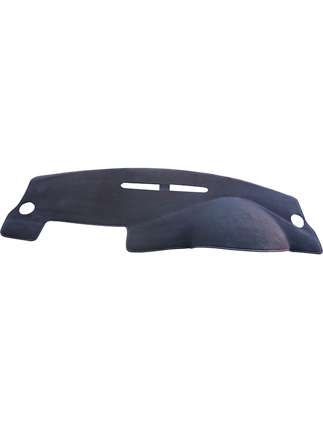 The Sunland-Protection Volkswagen Golf Dash Mat is a black dashboard cover with vent cutouts and an elevated right section, designed for a seamless fit to reduce glare and protect surfaces. It is airbag safe, ensuring protection and safety.