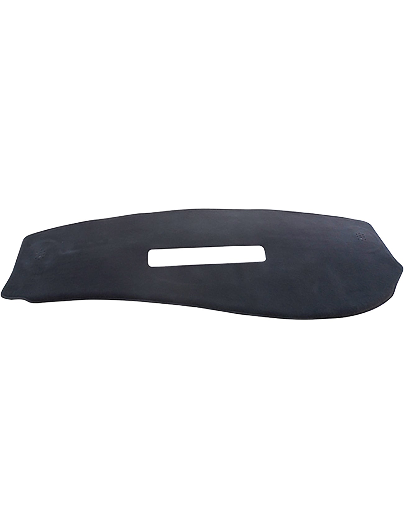 The Sunland-Protection Renault Trafic Dash Mat is a black, irregularly shaped object with a central rectangular cutout, resembling a rubber or plastic piece. It provides sun protection for the dash while being airbag safe.