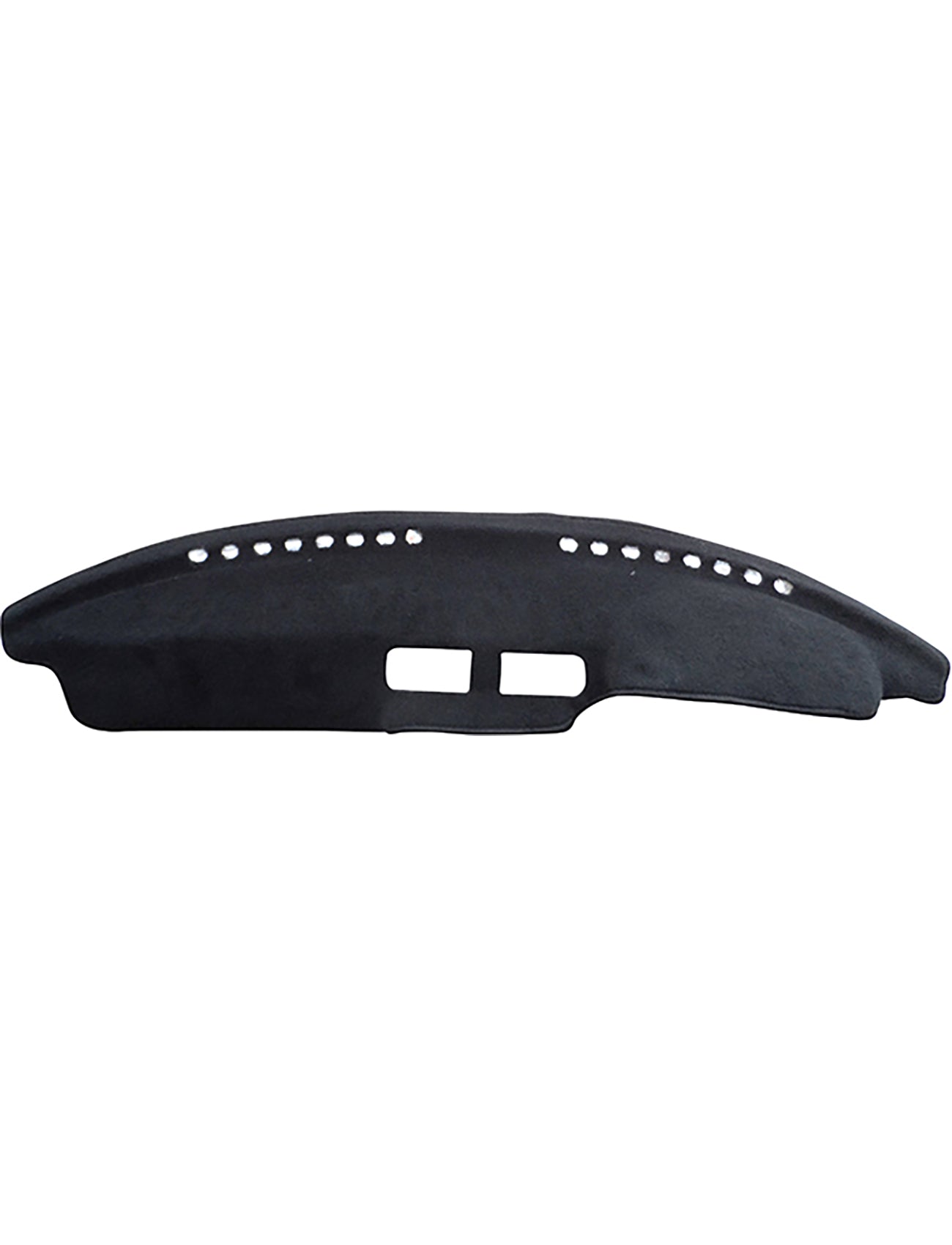 The Sunland-Protection Mazda RX7 Dash Mat, in black, features precise vent cutouts and a smooth surface, contouring perfectly over your dashboard. It provides sun protection and reduces glare while being airbag safe, ensuring both durability and safety.