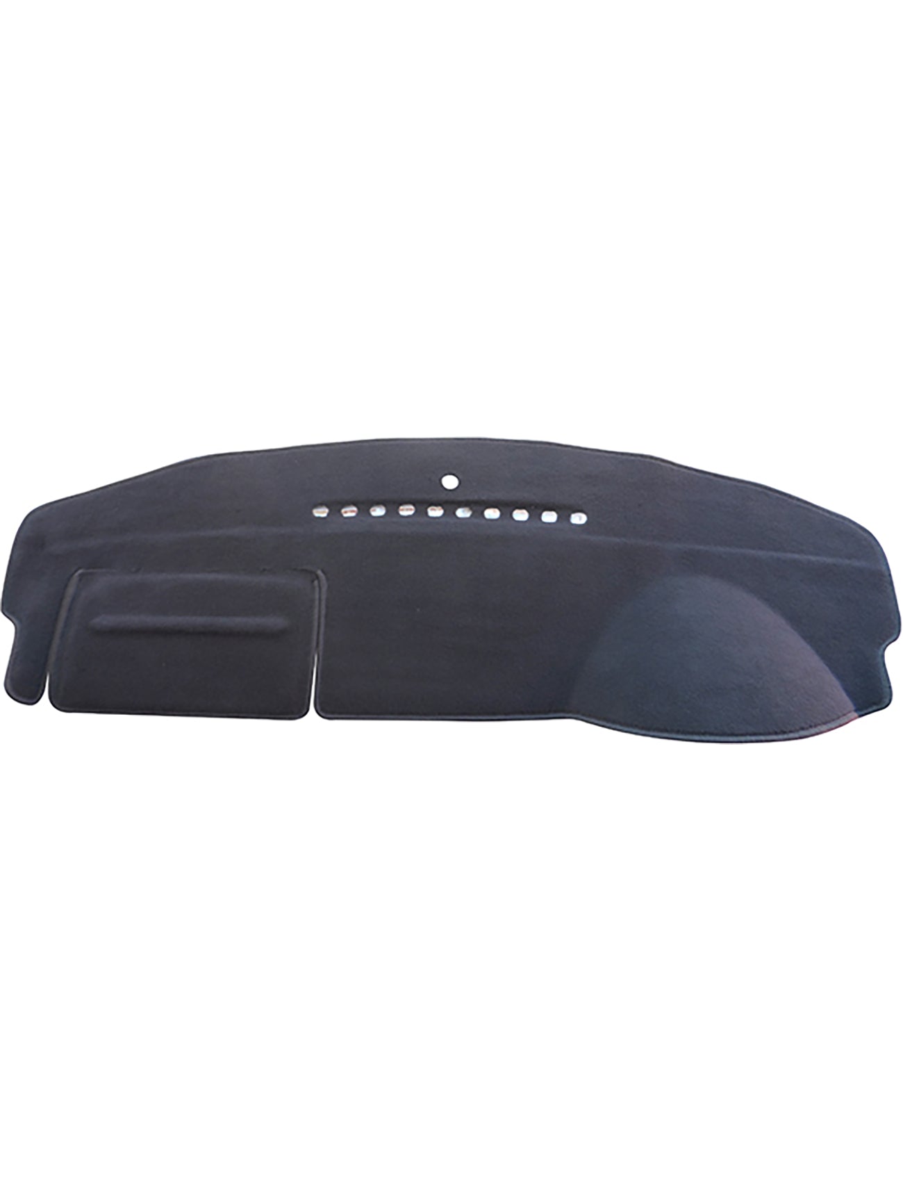 The Sunland-Protection Mazda 3 BK Dash Mat is a black, contoured cover with vent and control cutouts. It fits your dashboard perfectly, offering protection, glare reduction, cooling benefits, and helps maintain resale value.
