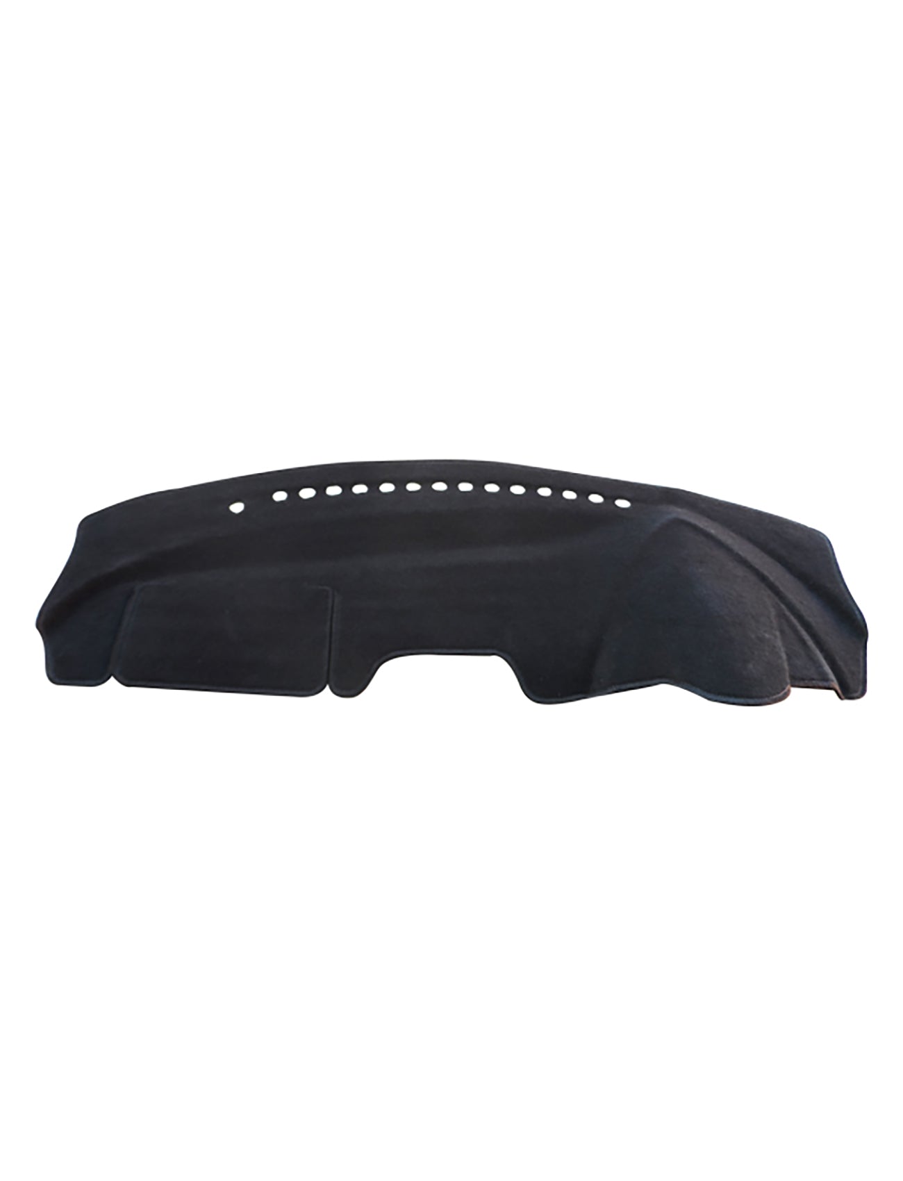 The Sunland-Protection Mazda 2 Dash Mat is a black dashboard cover with cutouts for air vents and controls. Made from soft material, it protects resale value and keeps your car cool.