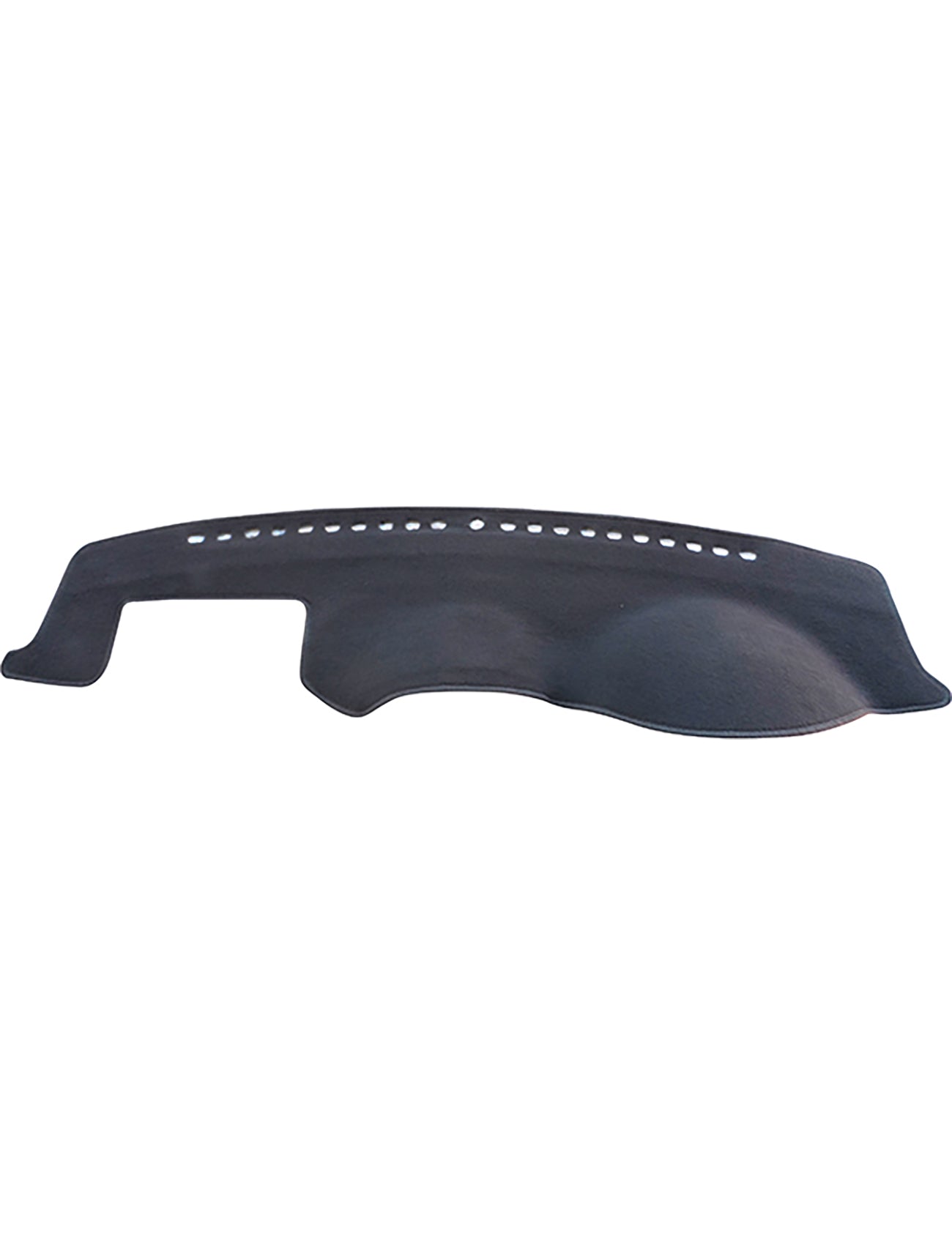 The Sunland-Protection Dash Mat Black Suits Kia Cerato LD 07/2004-12/2008 All Models - A1901 is a dashboard cover crafted to fit seamlessly over your car's dash. It includes a custom contour that matches the shape of the dash and features perforations for vents or sensors, ensuring airbag safety.