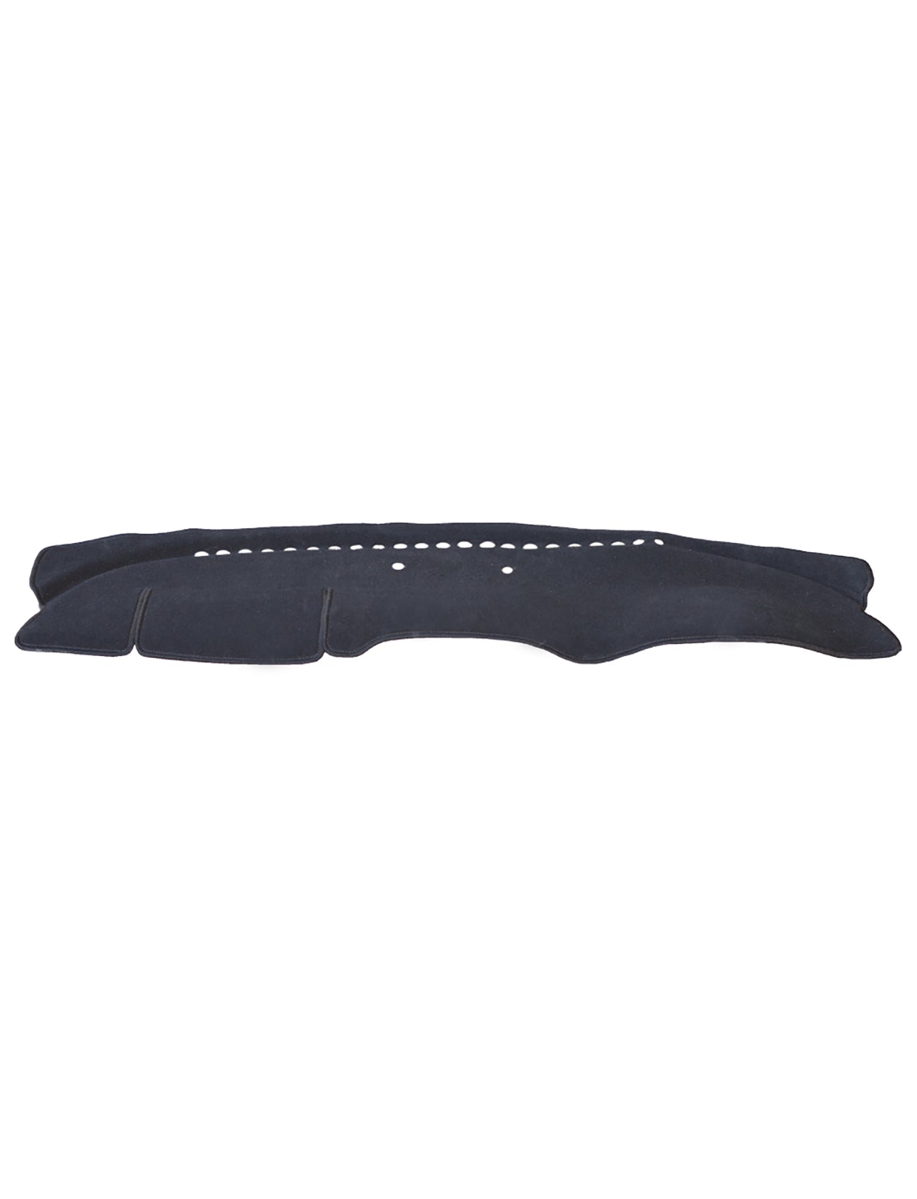 The Sunland-Protection Dash Mat, designed for the Kia Sorento UM models from MY15/MY16 (07/2015-08/2020), is made from soft black material featuring multiple ventilation holes and cutouts for fittings. This expertly crafted product helps protect your vehicle's interior and maintain its resale value by preventing wear and tear.