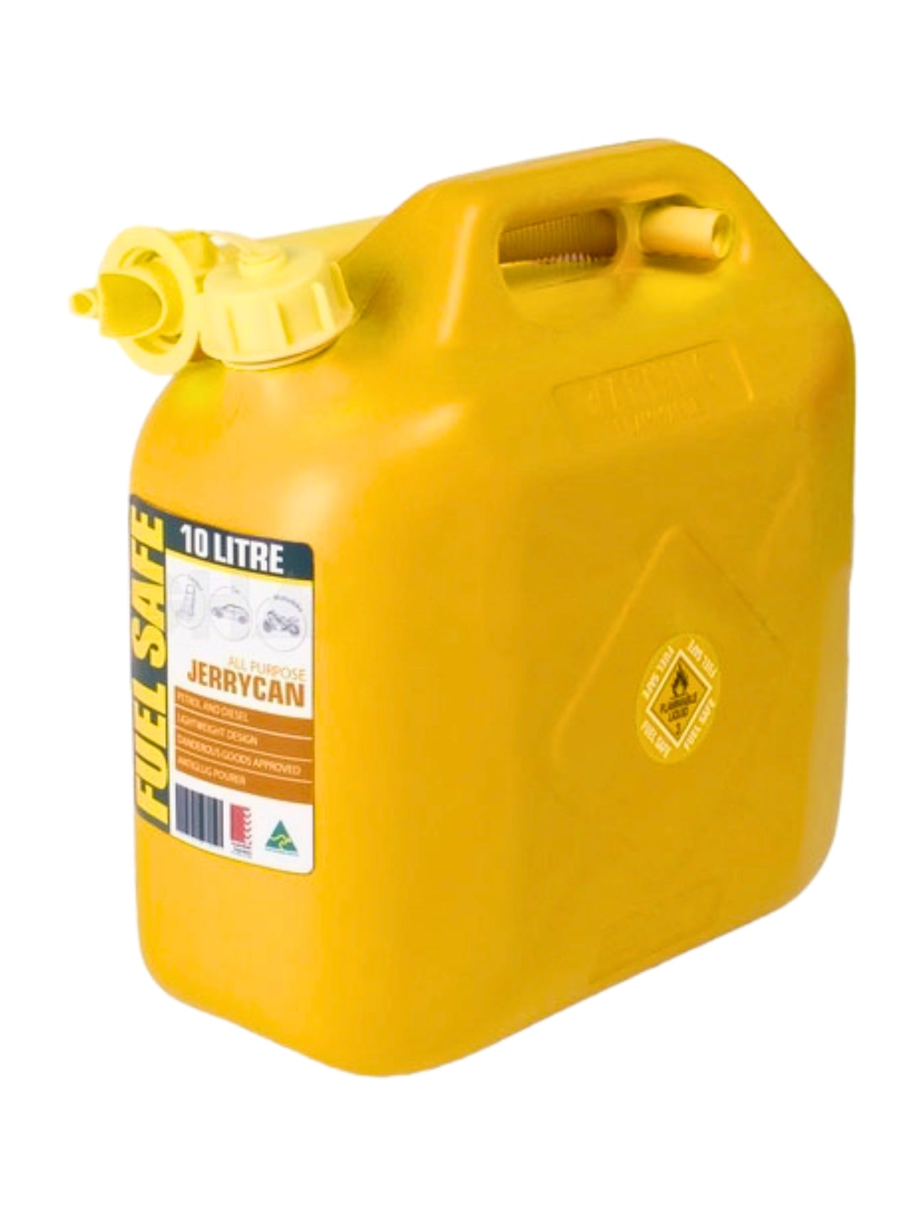 FUEL CAN PLASTIC 10L DIESEL YELLOW