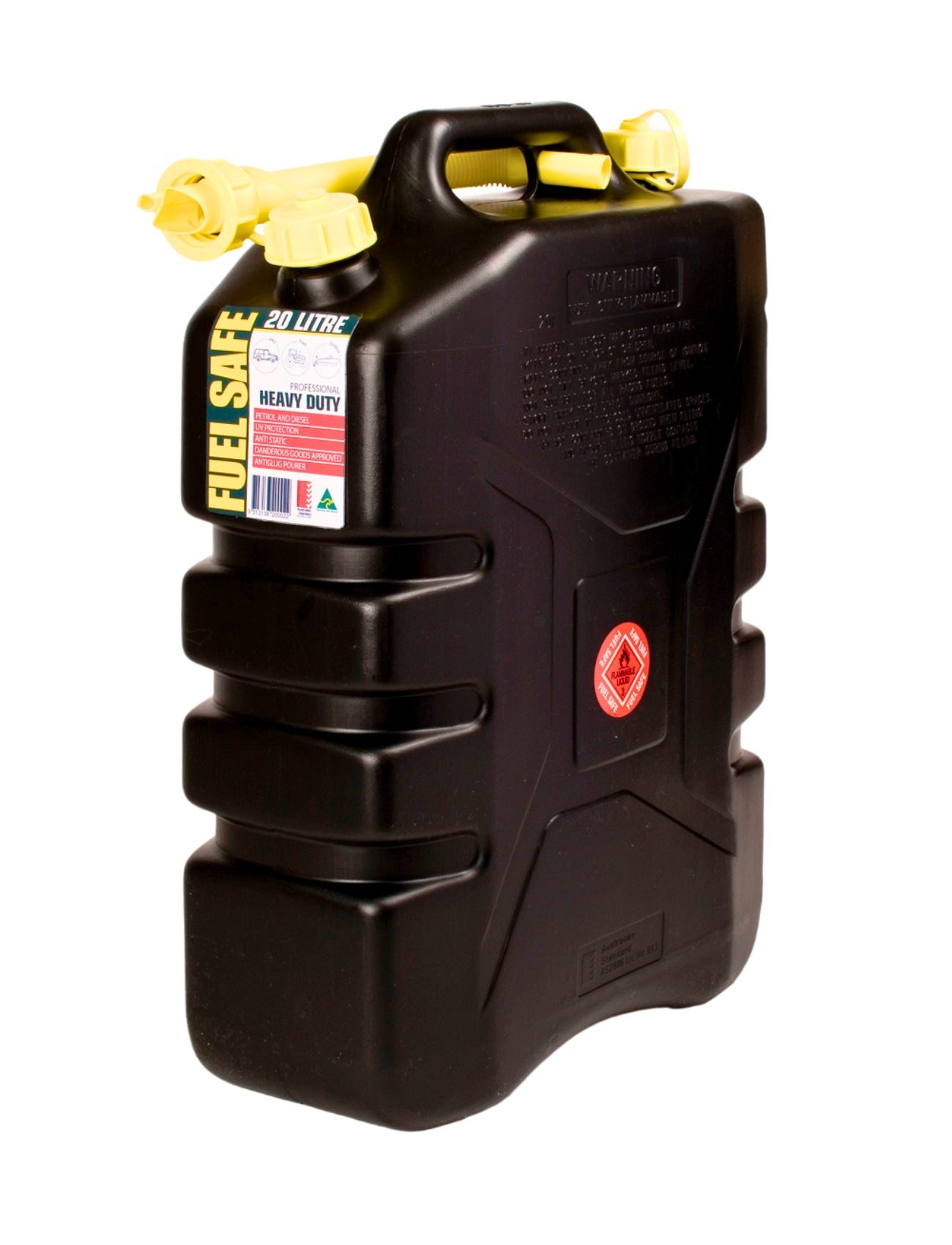 FUEL CAN BLACK - 20L PLASTIC