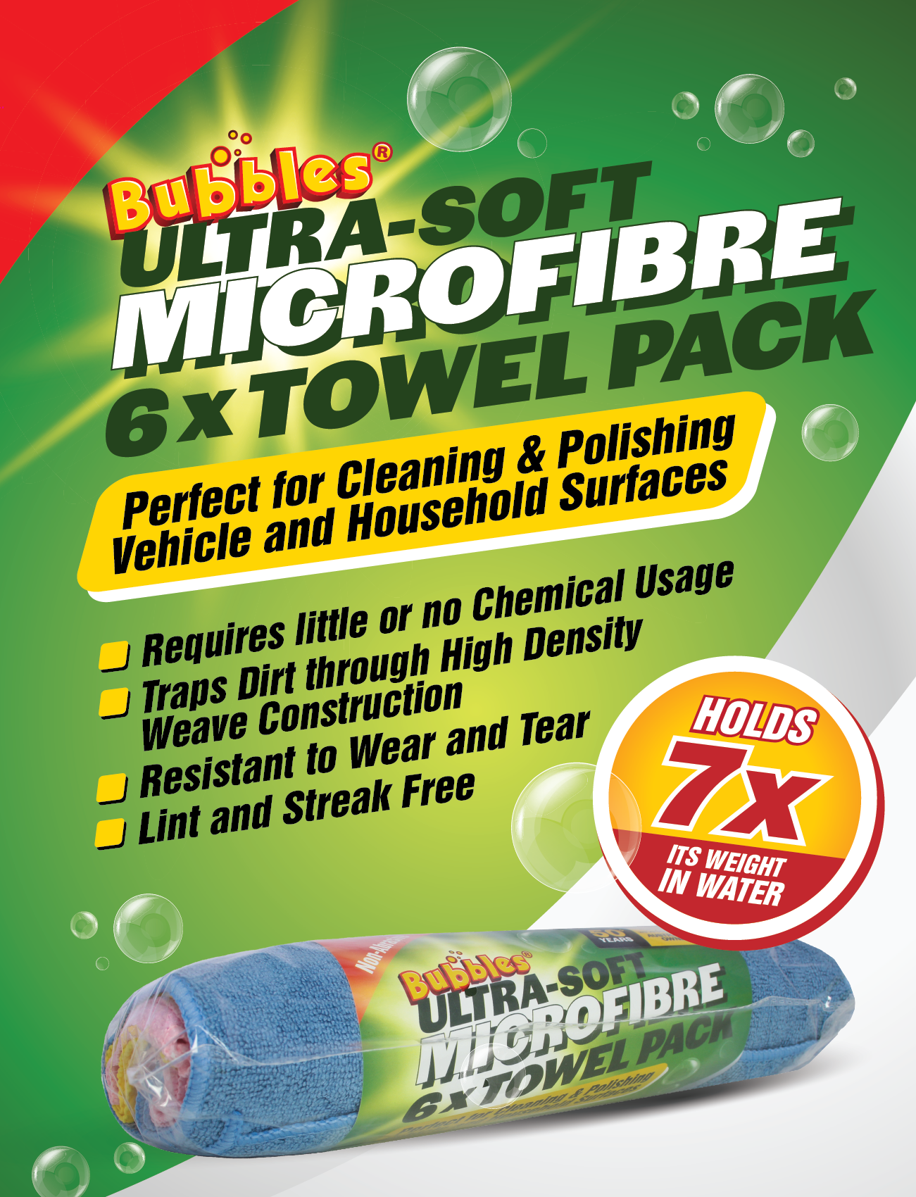 Ultra-soft Microfibre 6 x Towel Pack