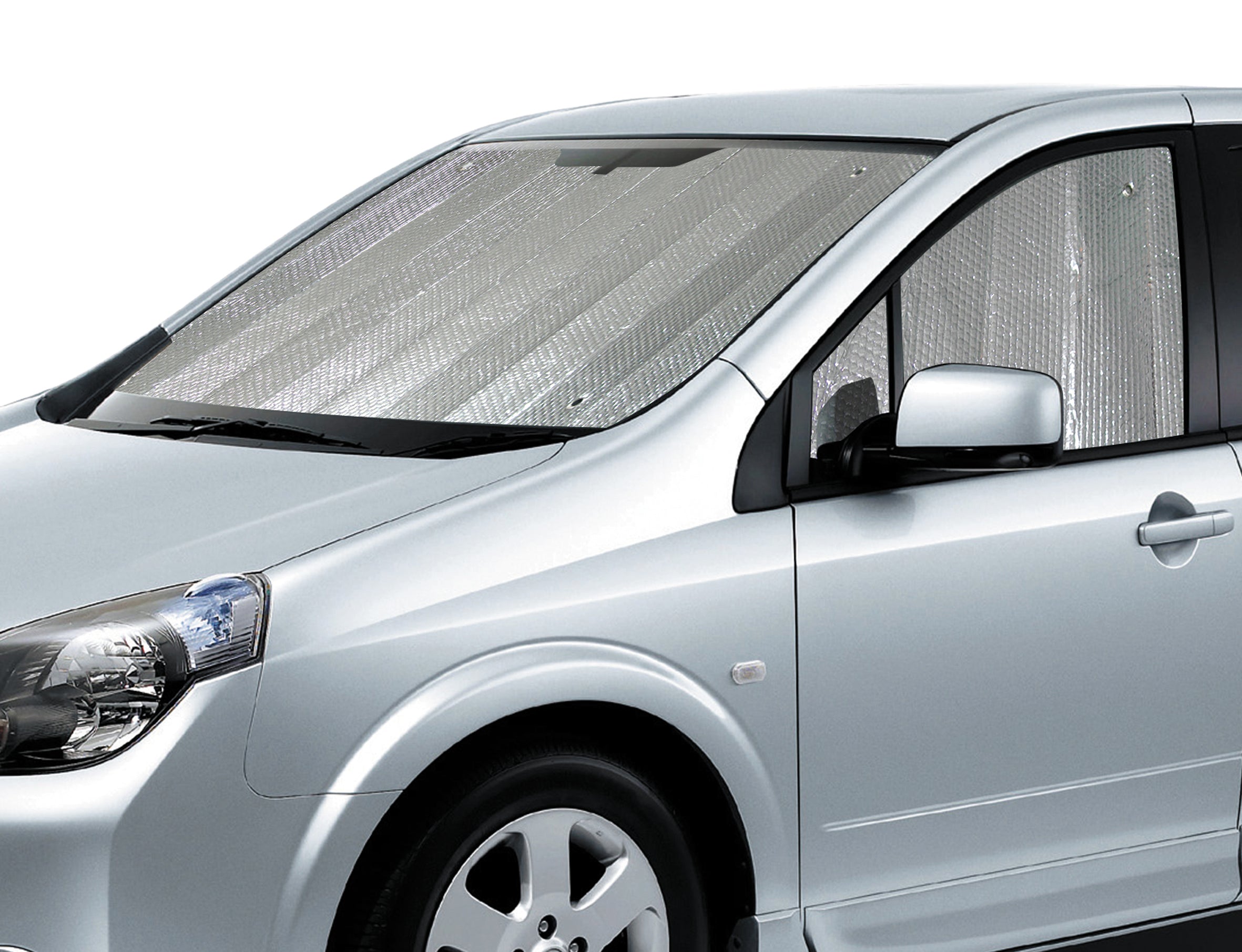 Car Sun Shade with Side Panels 280cm x 70cm Silver