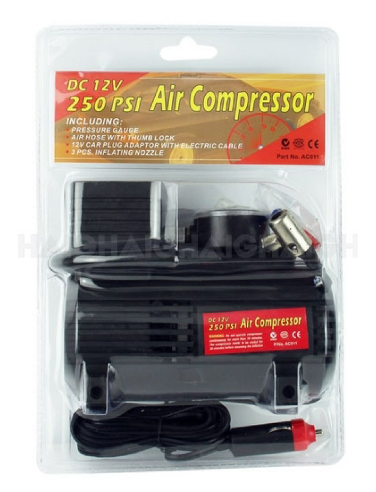 AIR COMPRESSOR 12V 250psi W/GAUGE