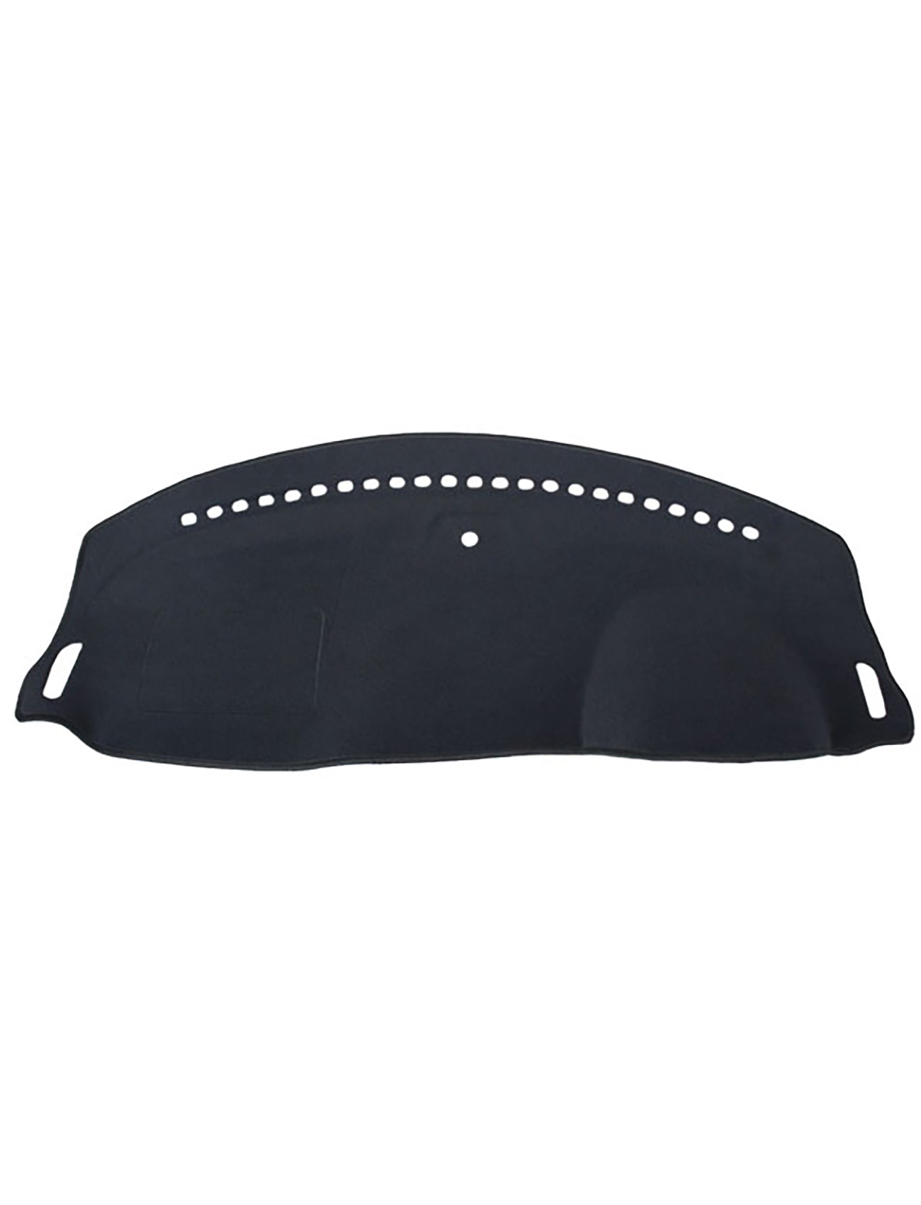 The Sunland-Protection Dash Mat Black, designed for MG MG3 Szp1 07/2016-On and all hatchback models (C1001), is a car dashboard cover featuring specialized air vent holes and side cutouts for hassle-free installation. It effectively cools your vehicle while safeguarding its resale value with its semicircular cutout design.