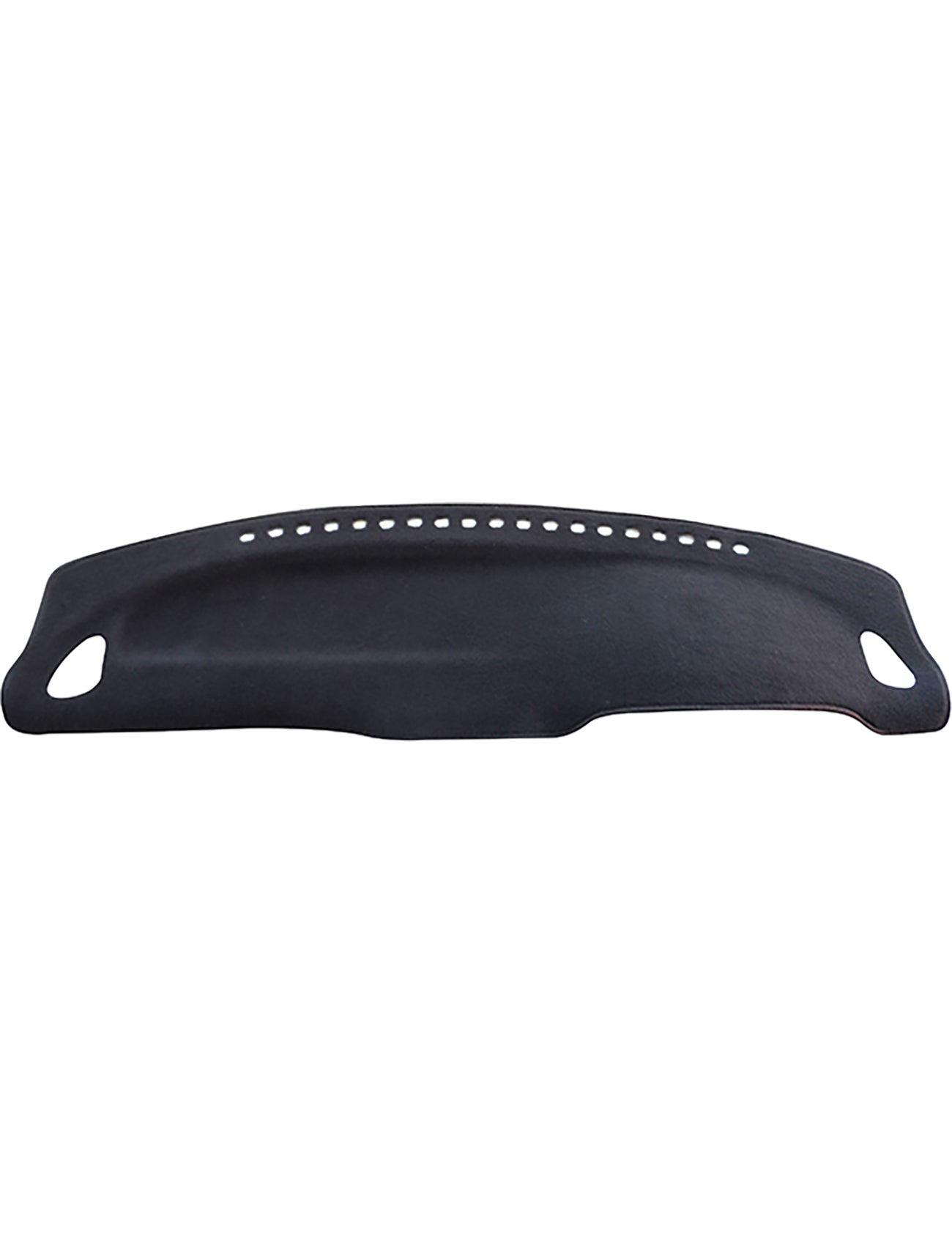 Introducing the Sunland-Protection Sunland Dash Mat Black, specifically designed for Nissan NX Coupe and NX/NXR Sports Coupes from 10/1991 to 06/1995 (model number D2601). This dash mat features perforations in the center for optimal fit and ventilation. It includes two cut-out handles on either side, making installation and removal a breeze. Not only does it help keep your vehicle cool, but it also protects its resale value.