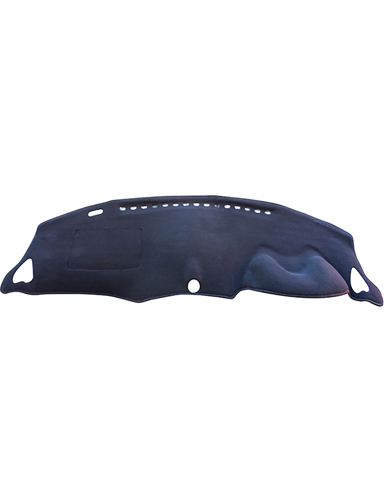 The Sunland-Protection Dash Mat D8201, specifically designed to fit Nissan Juke F15 models from 10/2013 to 01/2020, features a black fabric texture with precise cutouts for vents and accessories. Its slightly contoured shape not only offers a sleek look but also helps keep your vehicle cool while protecting its resale value.