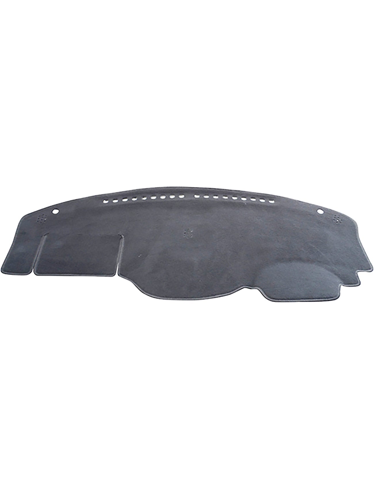 The Sunland Dash Mat Charcoal, designed to fit Nissan Pathfinder R52 models from 10/2013 to 12/2020, features custom contours and small ventilation holes at the top for sun protection and secure placement on the dashboard while ensuring it is airbag safe.