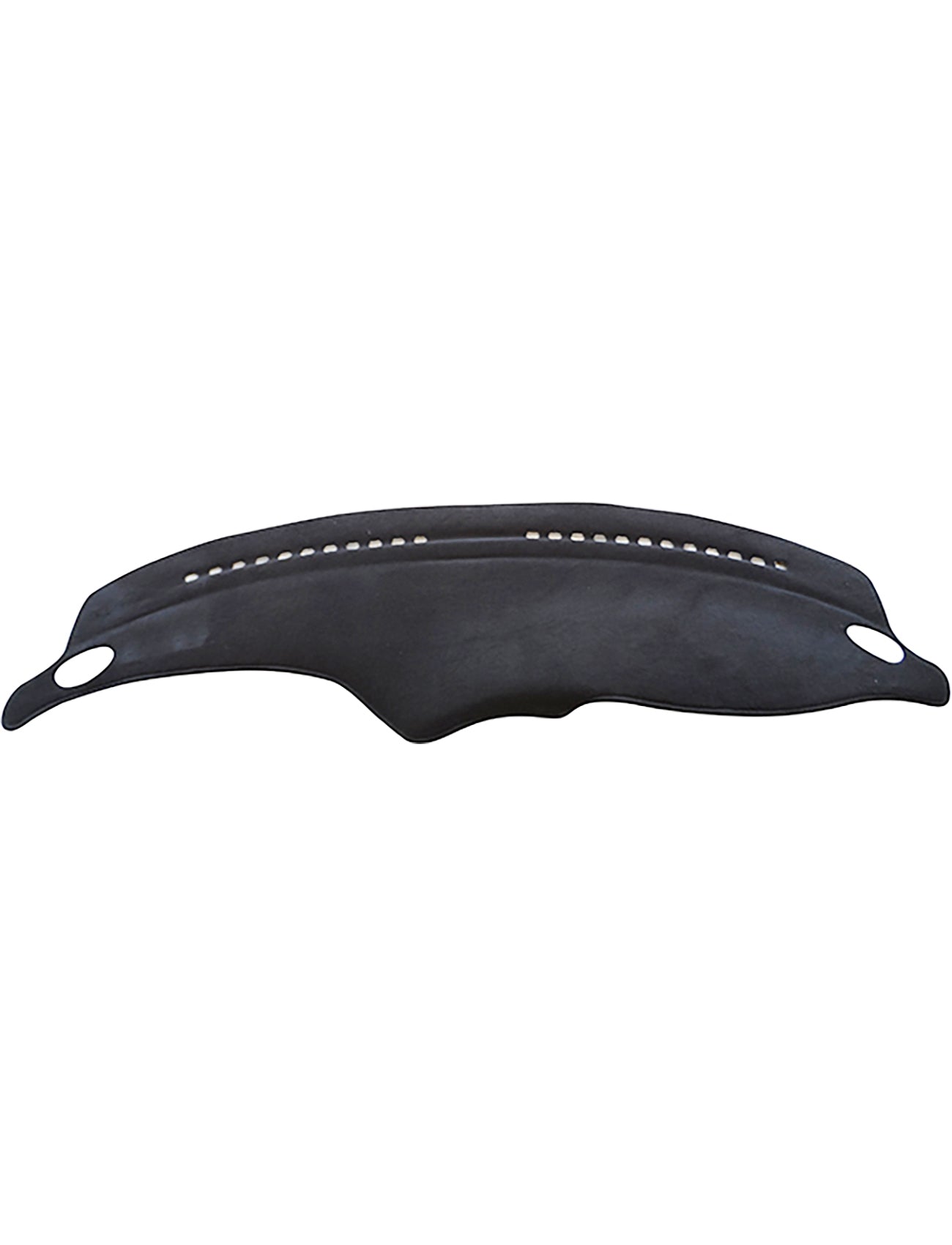 The Sunland-Protection Dash Mat Charcoal for Ford Falcon AU Ute models (07/1999-09/2002), including XL, XLS, XR6, and XR8 variants (Product Code: F4206), is a solid black car dashboard cover featuring two holes on the lower ends and a row of small perforations across the top center. Slightly curved to fit the shape of the dashboard, it provides excellent glare reduction and helps protect your dashboard.